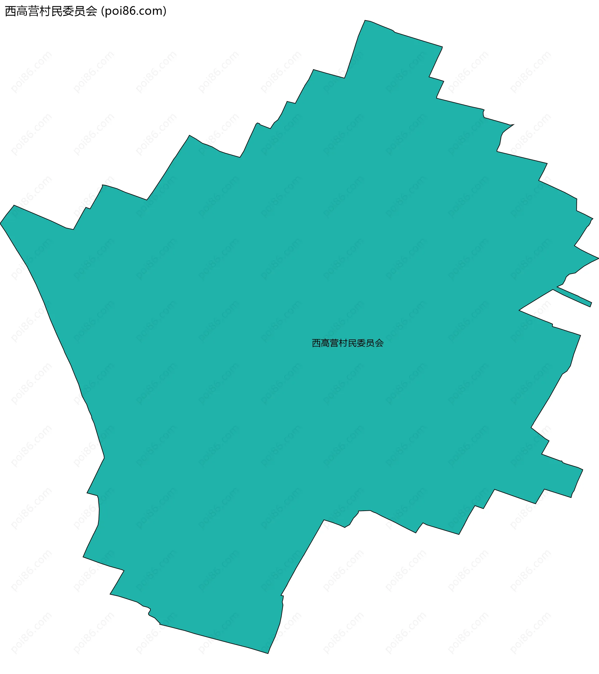 西高营村民委员会边界地图