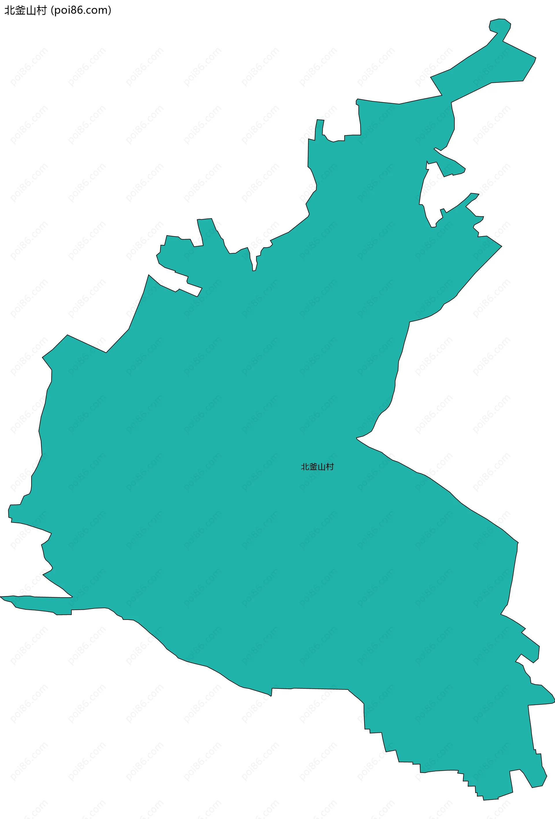 北釜山村边界地图