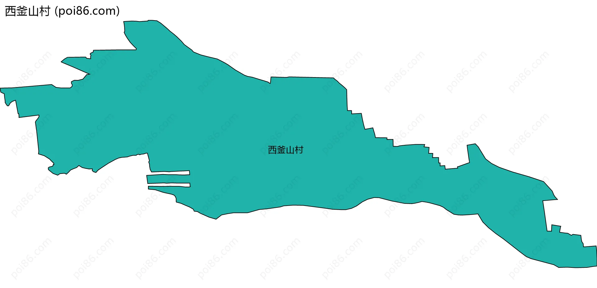 西釜山村边界地图