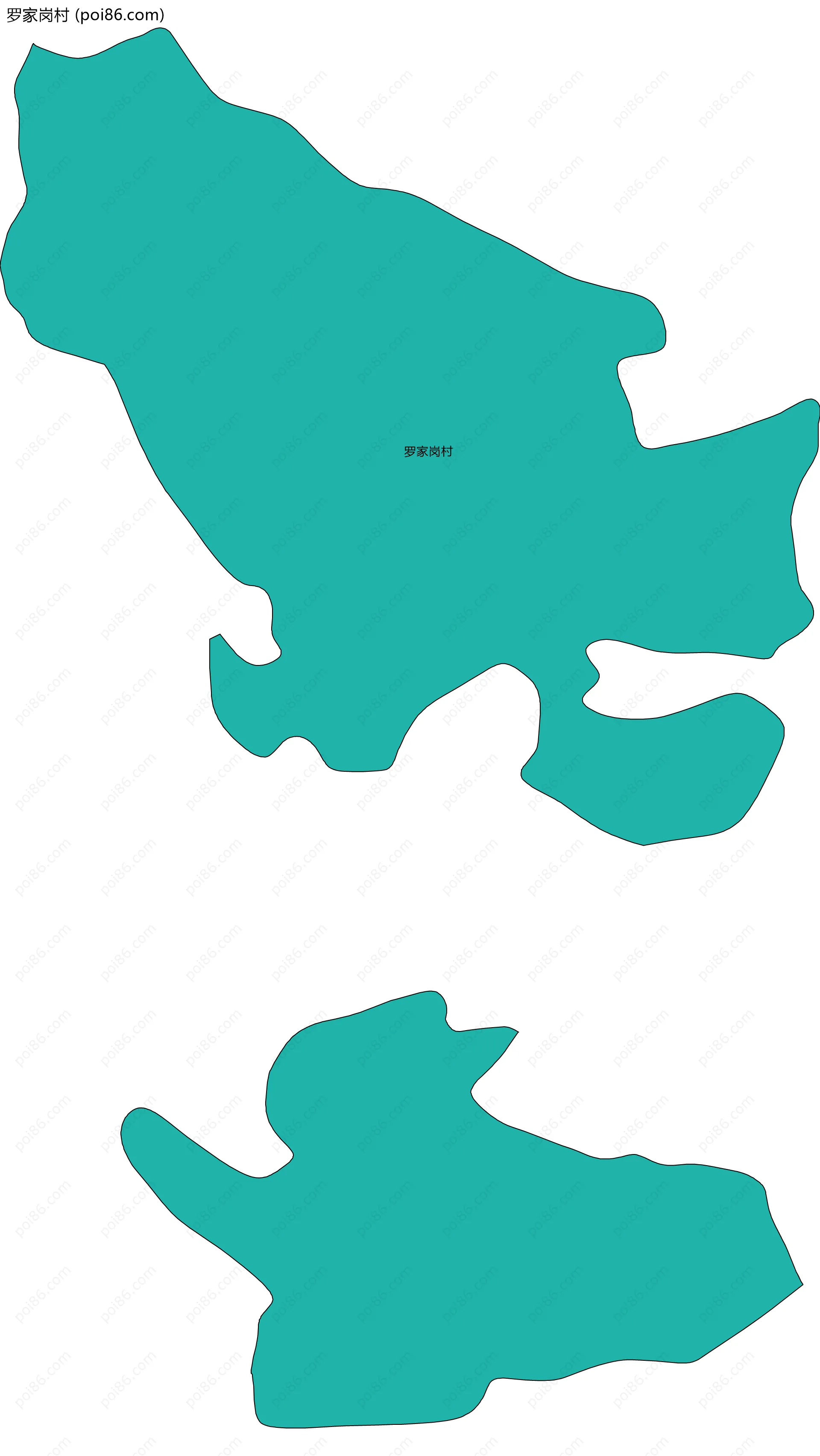 罗家岗村边界地图