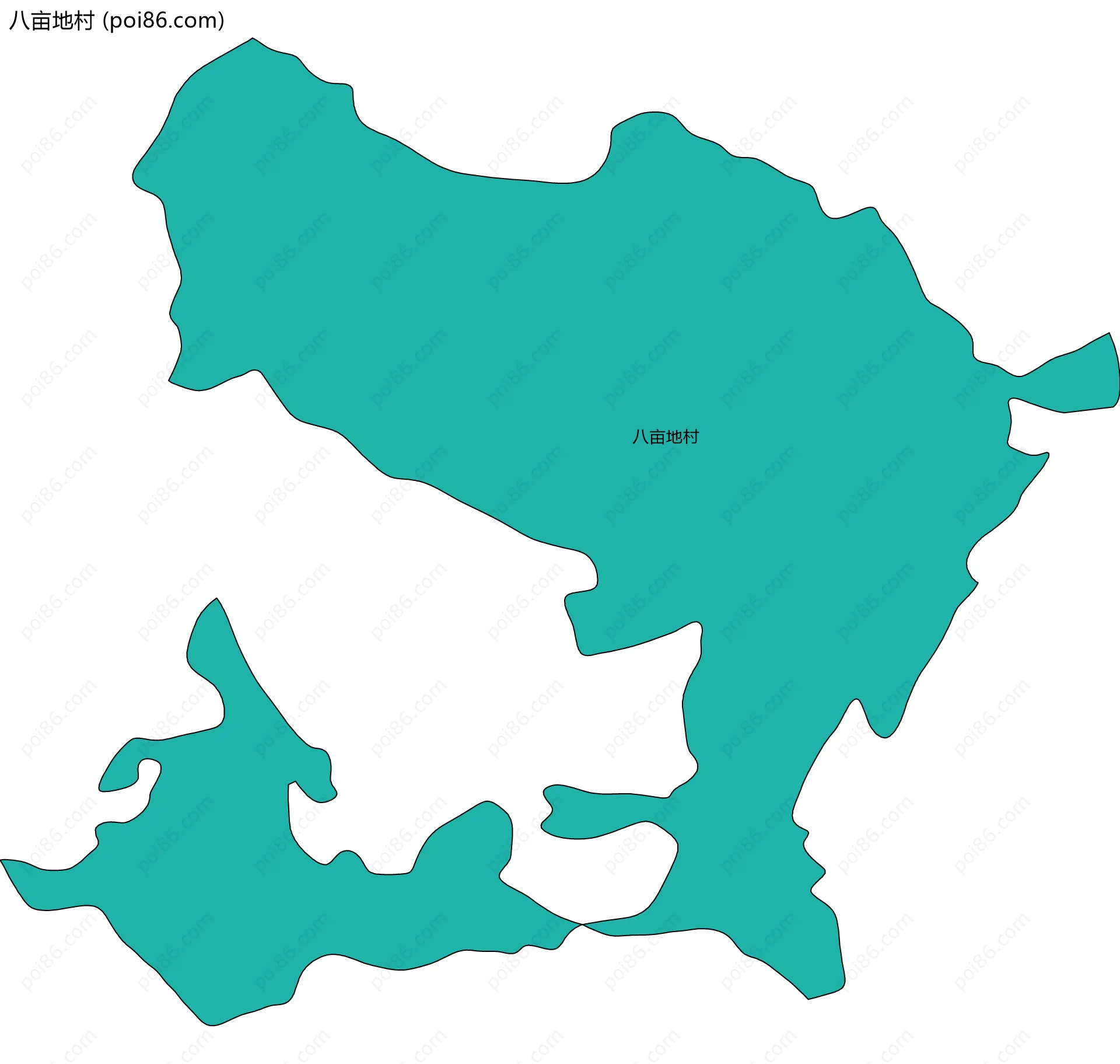 八亩地村边界地图