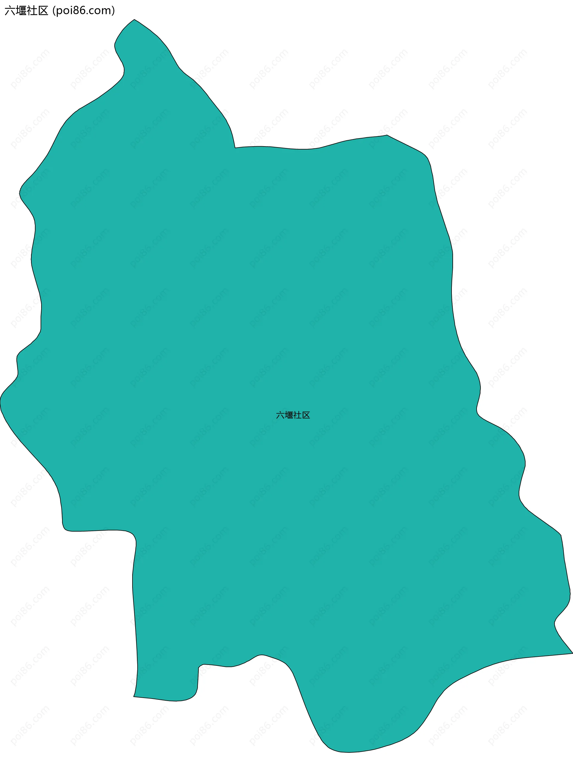 六堰社区边界地图