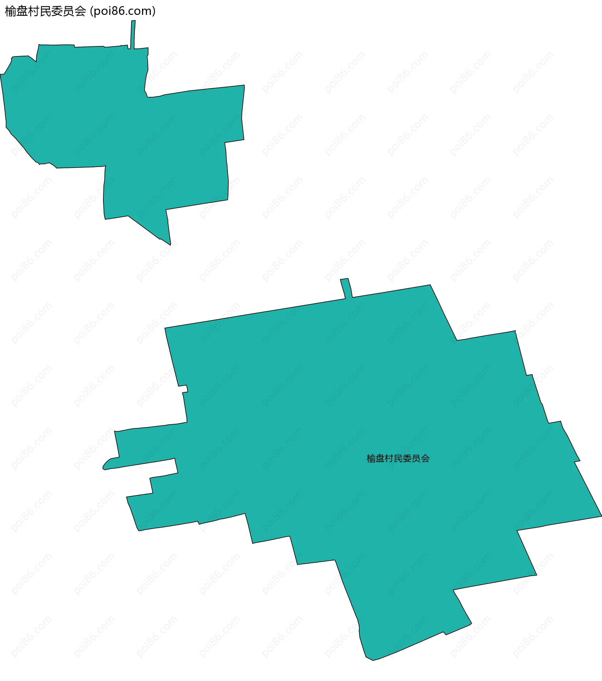 榆盘村民委员会边界地图