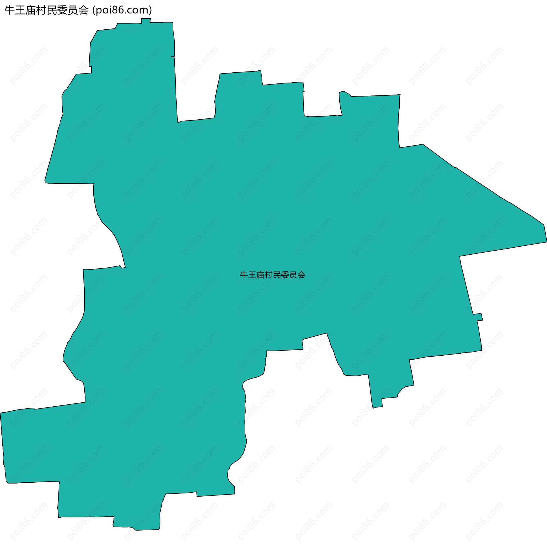 牛王庙村民委员会边界地图