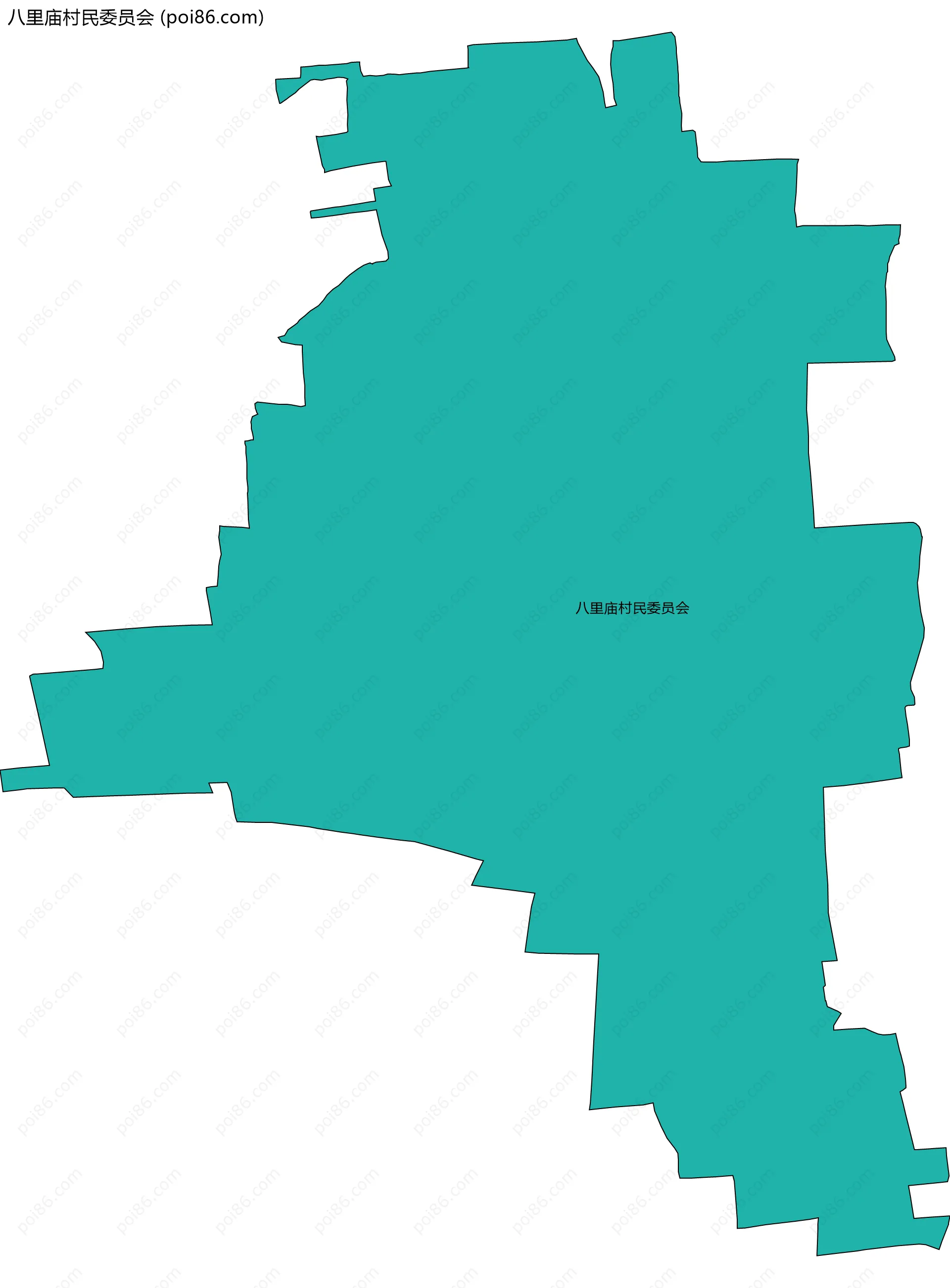八里庙村民委员会边界地图