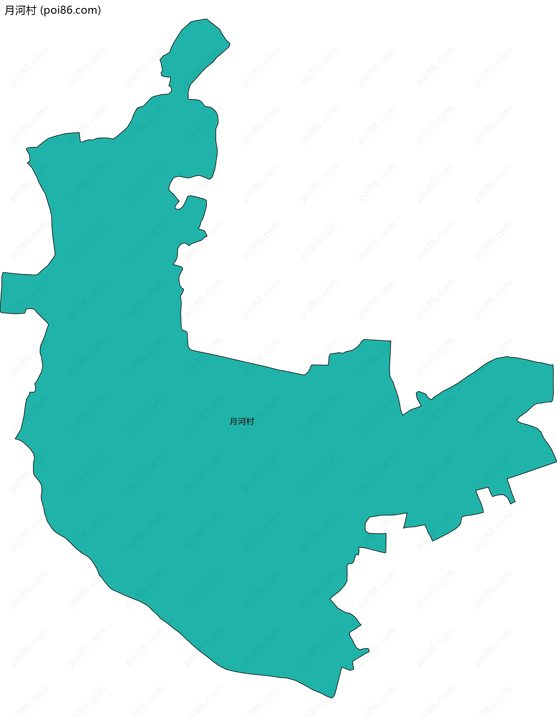月河村边界地图