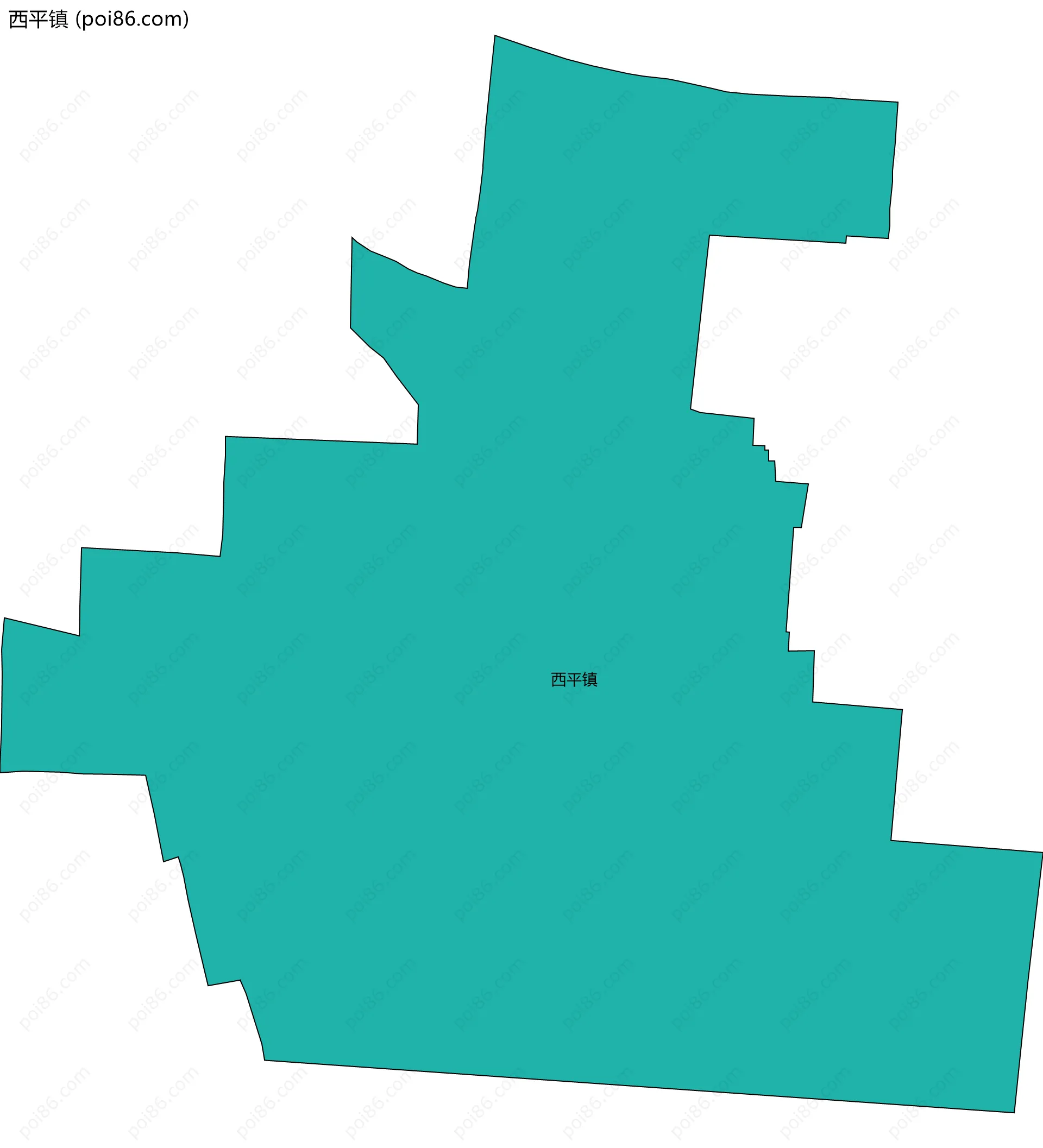 西平镇边界地图