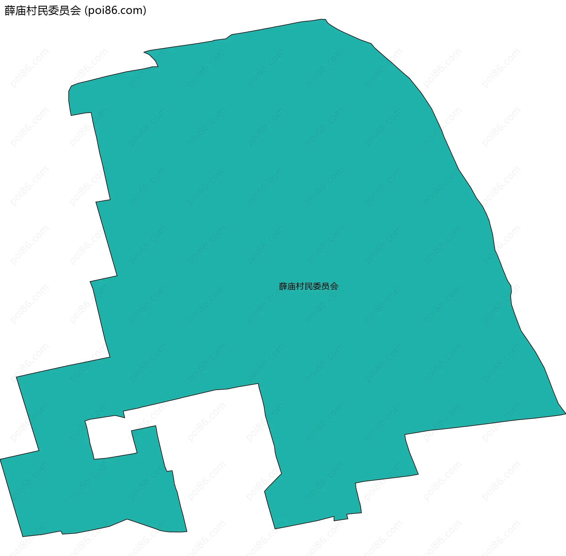 薛庙村民委员会边界地图