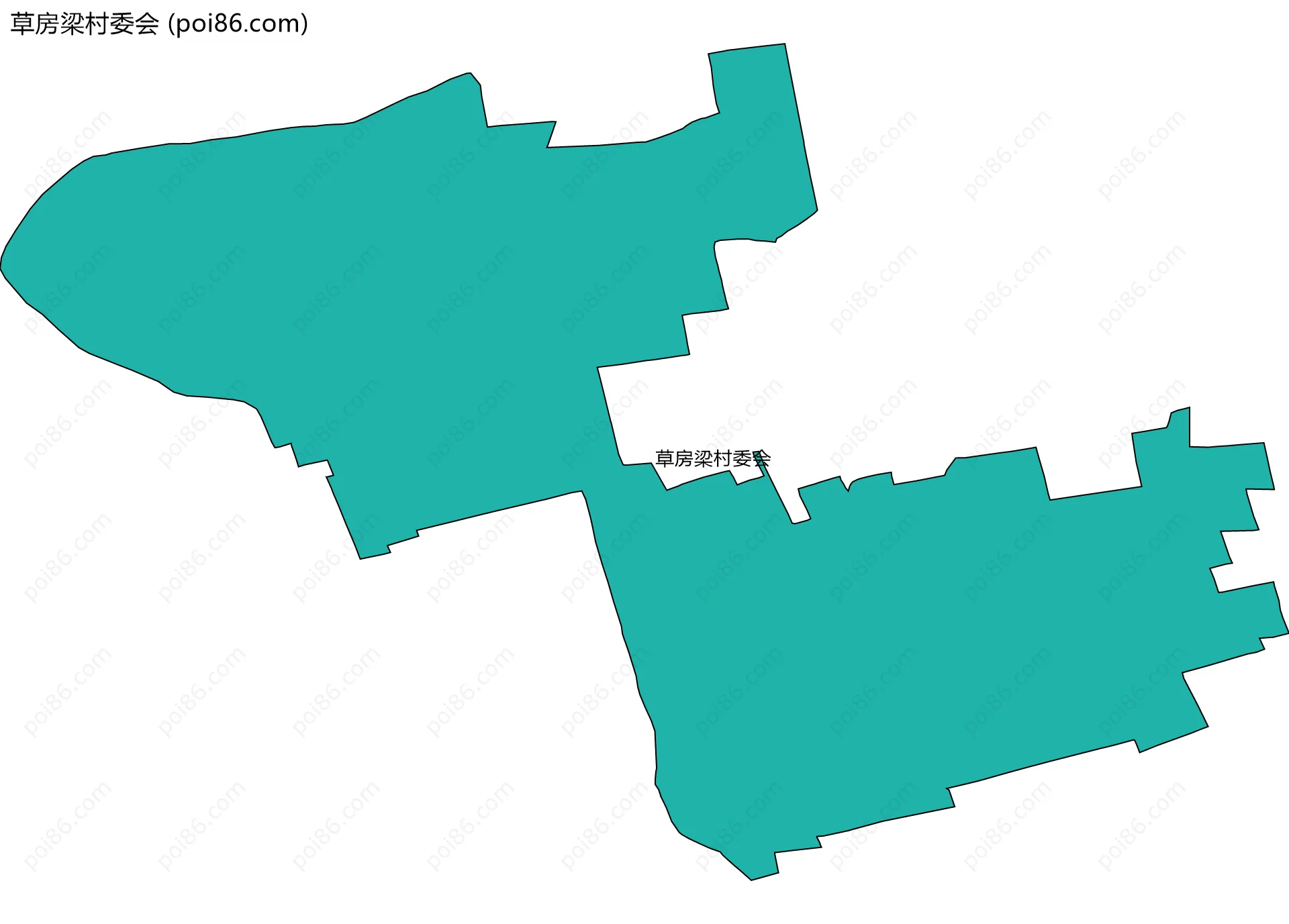 草房梁村委会边界地图