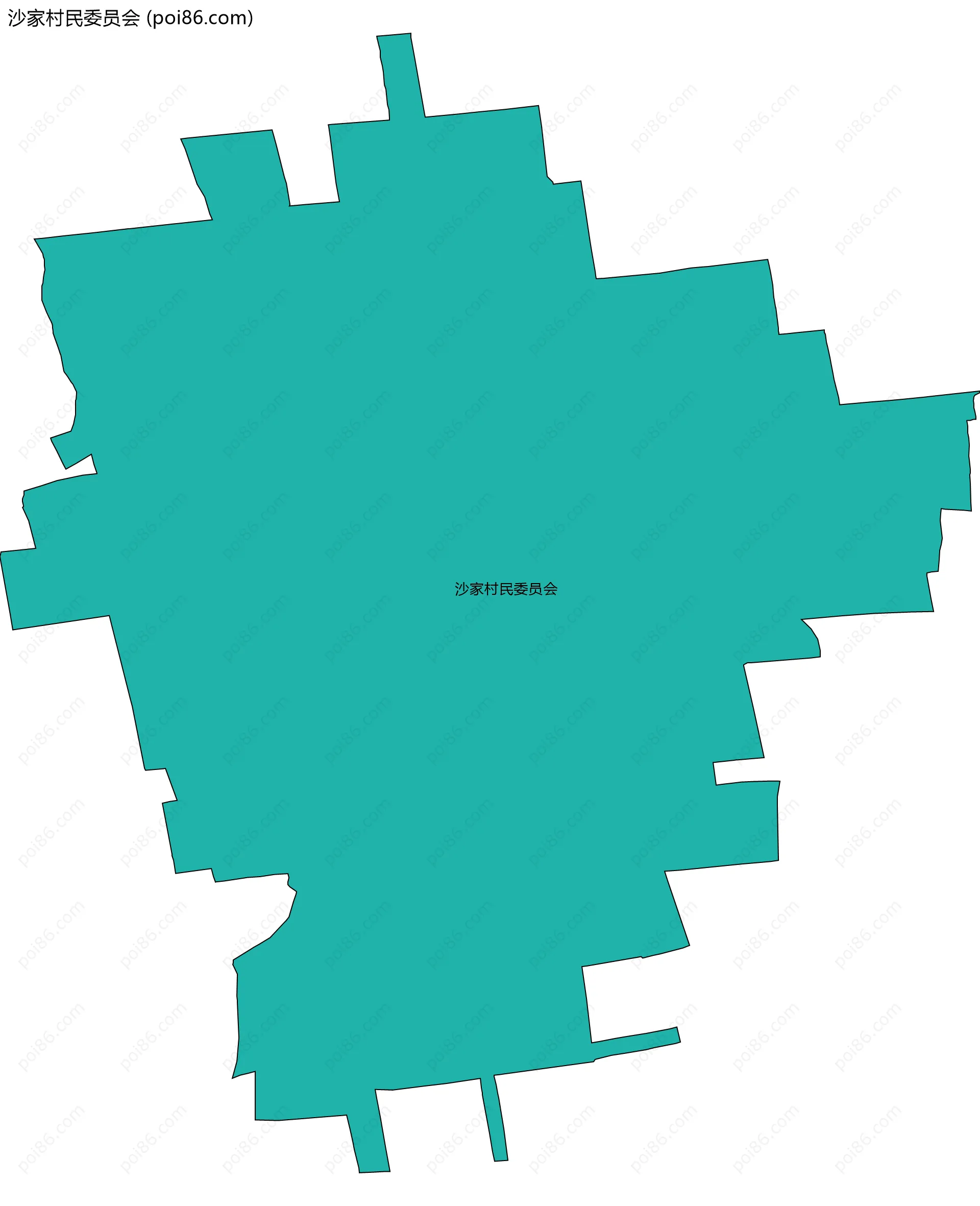 沙家村民委员会边界地图