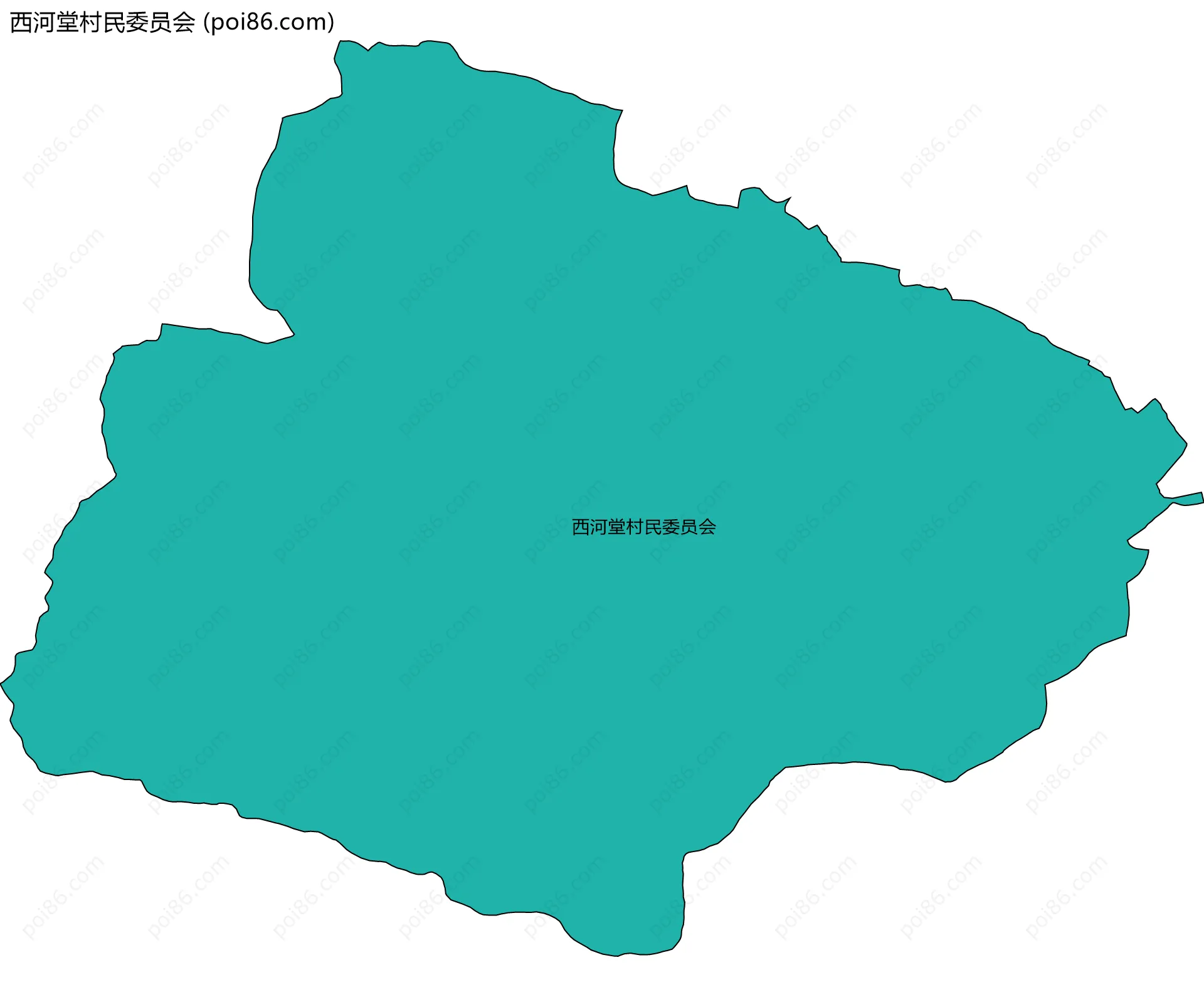 西河堂村民委员会边界地图