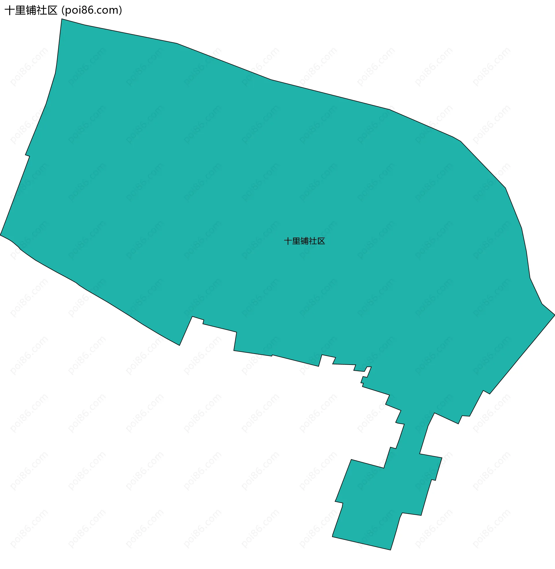 十里铺社区边界地图