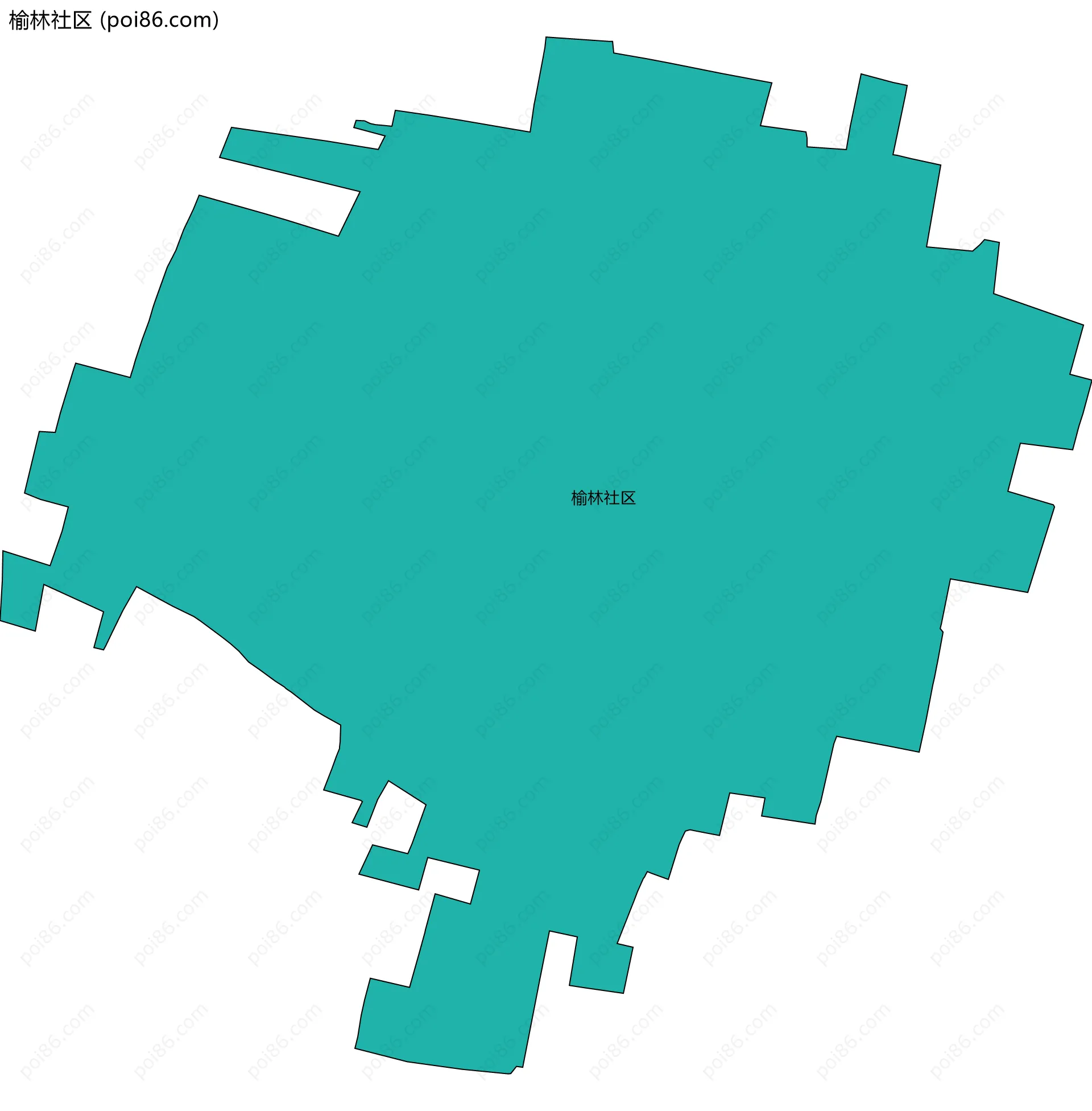 榆林社区边界地图