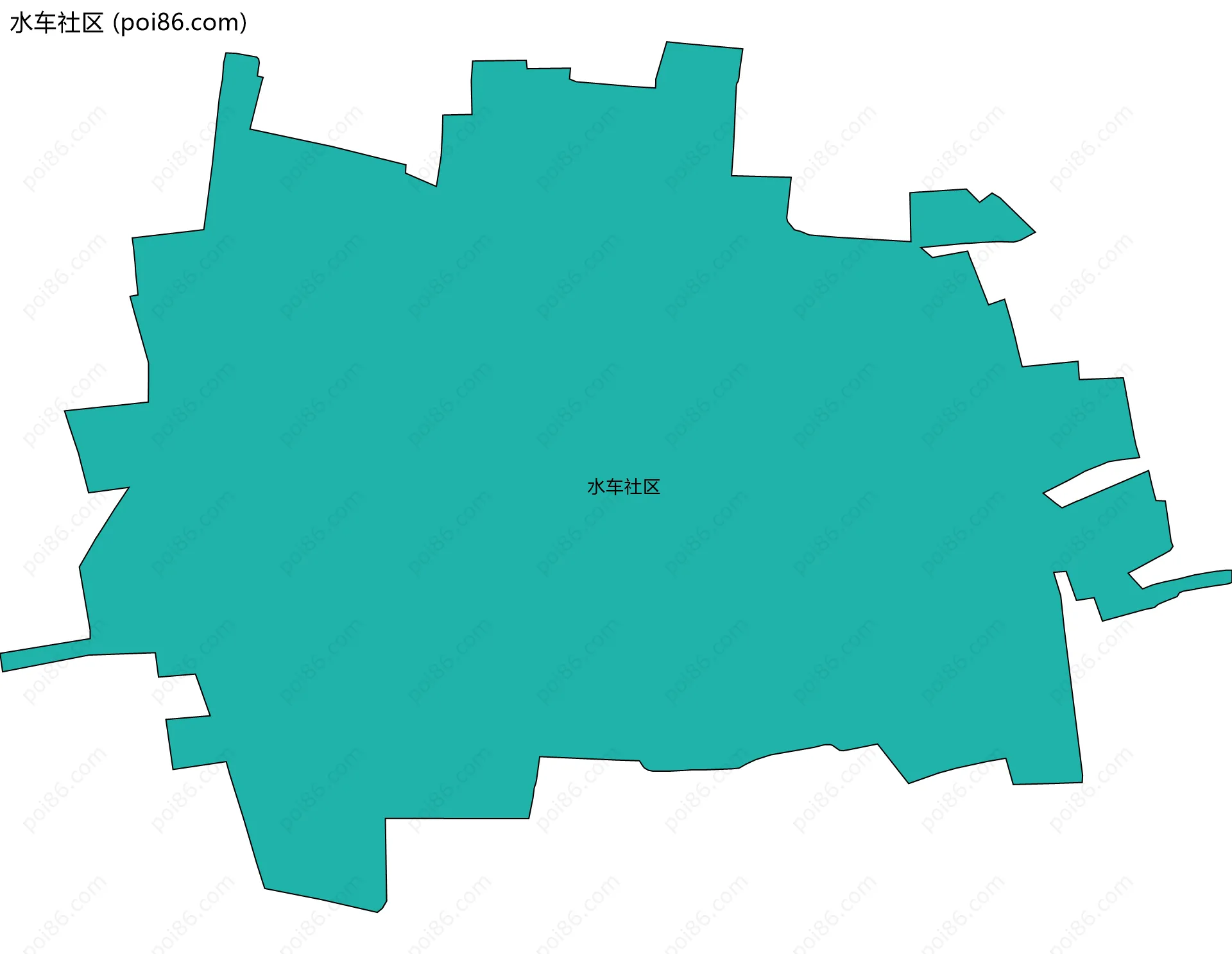 水车社区边界地图