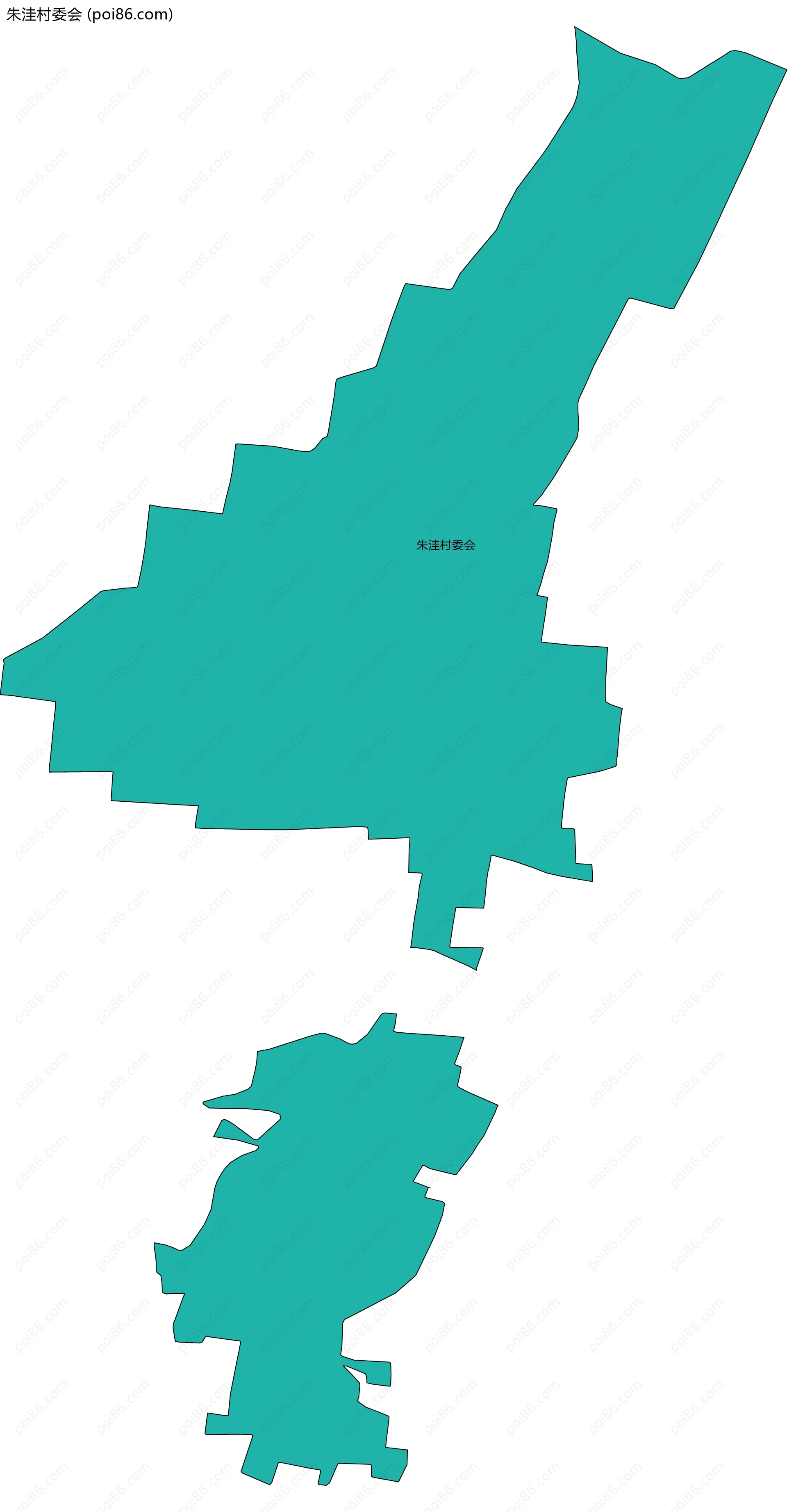 朱洼村委会边界地图