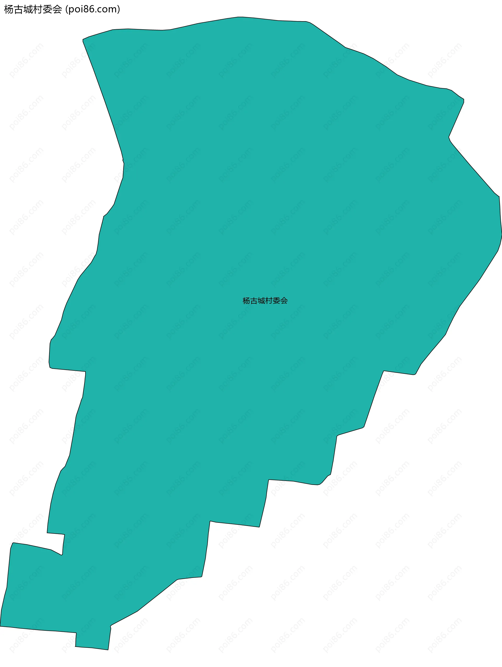 杨古城村委会边界地图