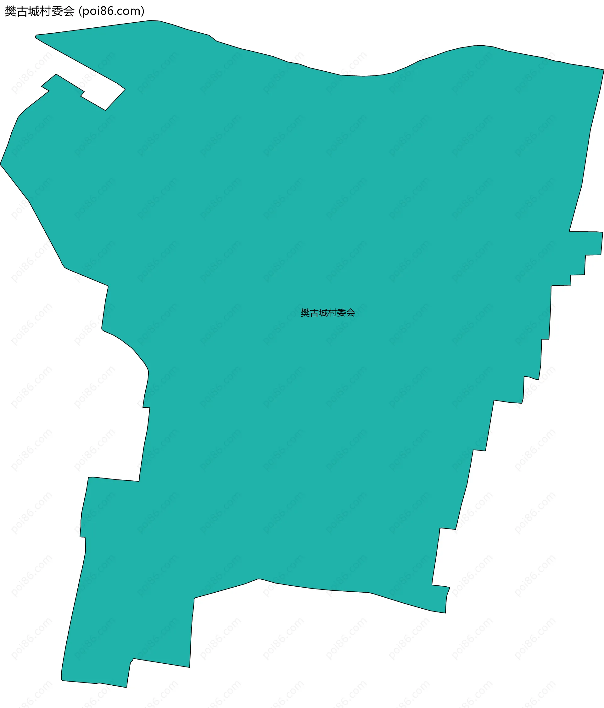 樊古城村委会边界地图