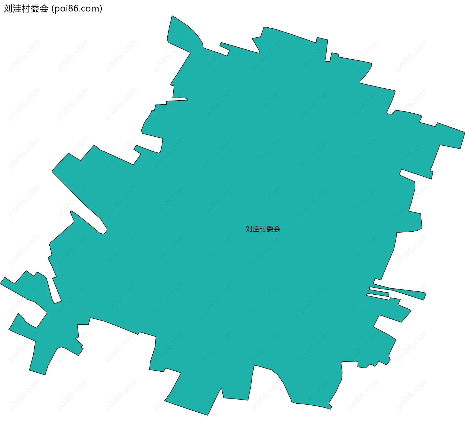 刘洼村委会边界地图