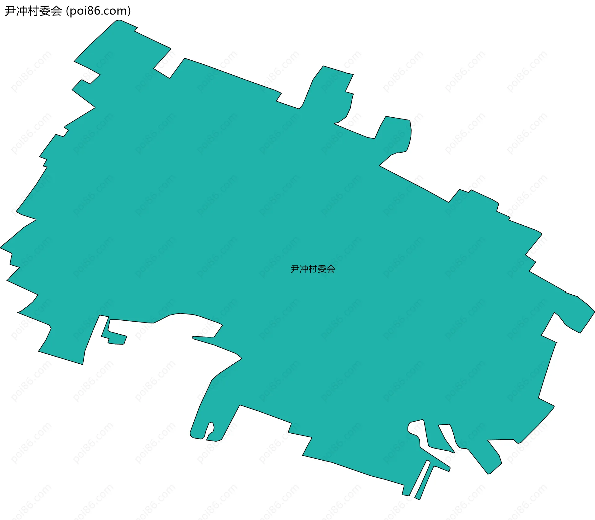 尹冲村委会边界地图