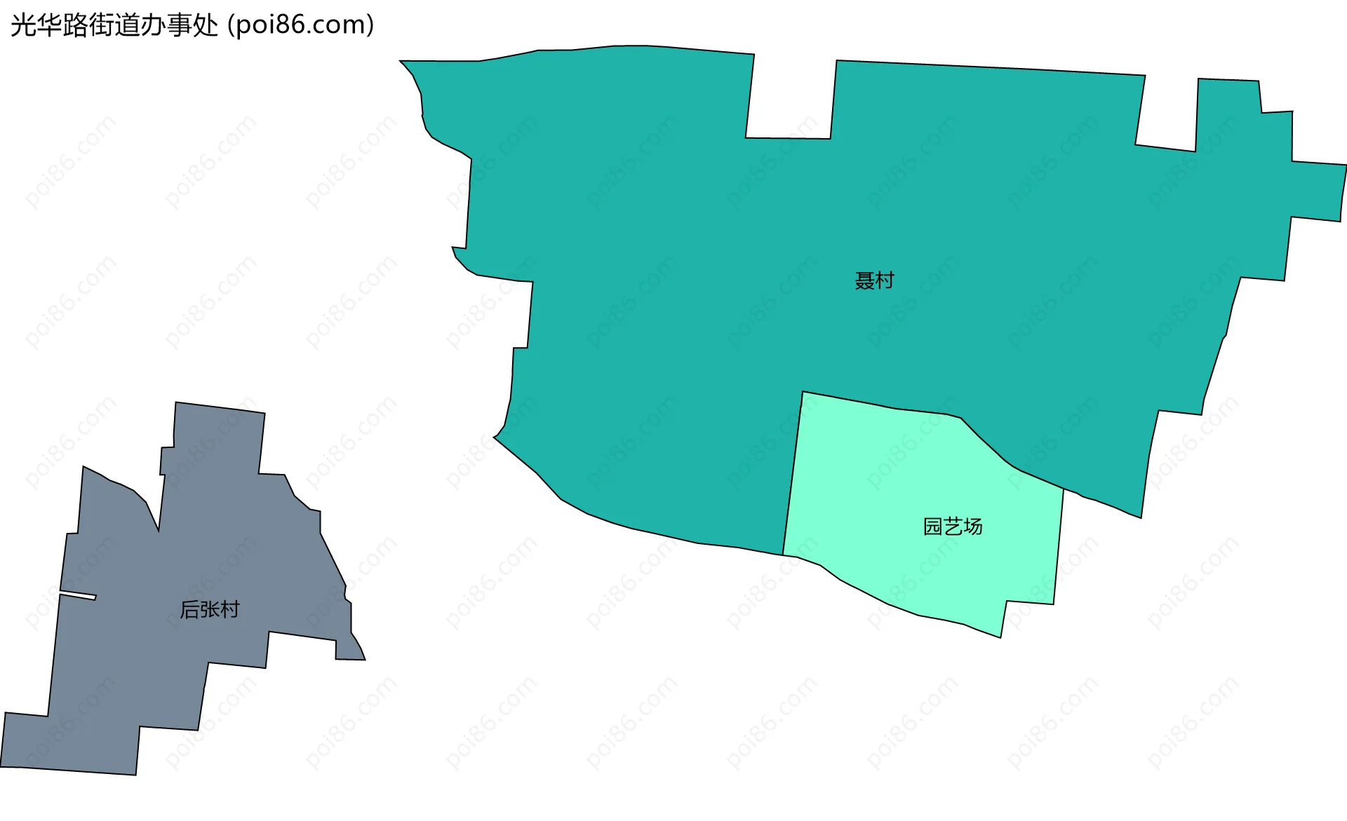 光华路街道办事处边界地图(五级行政区划)