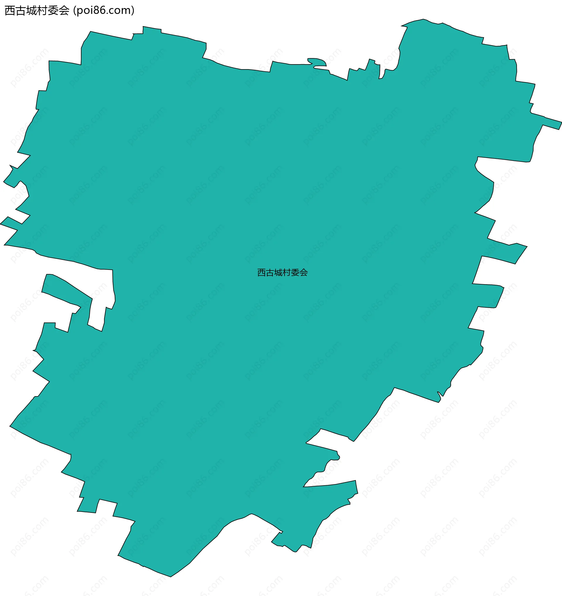 西古城村委会边界地图
