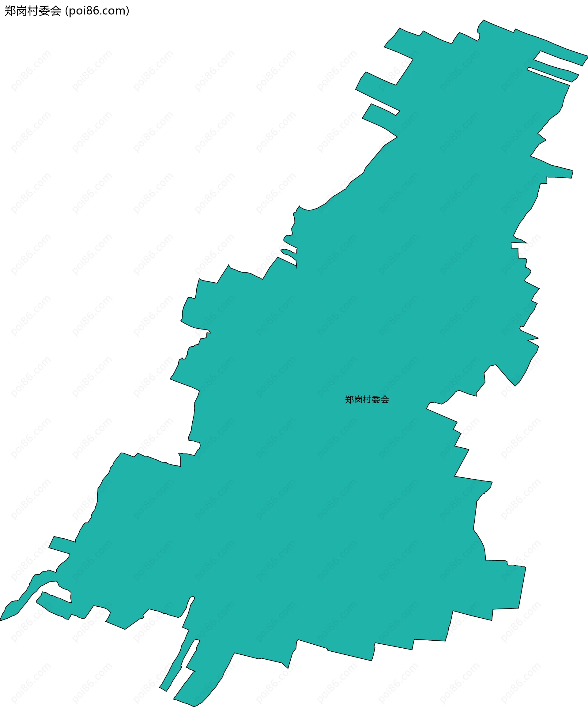 郑岗村委会边界地图
