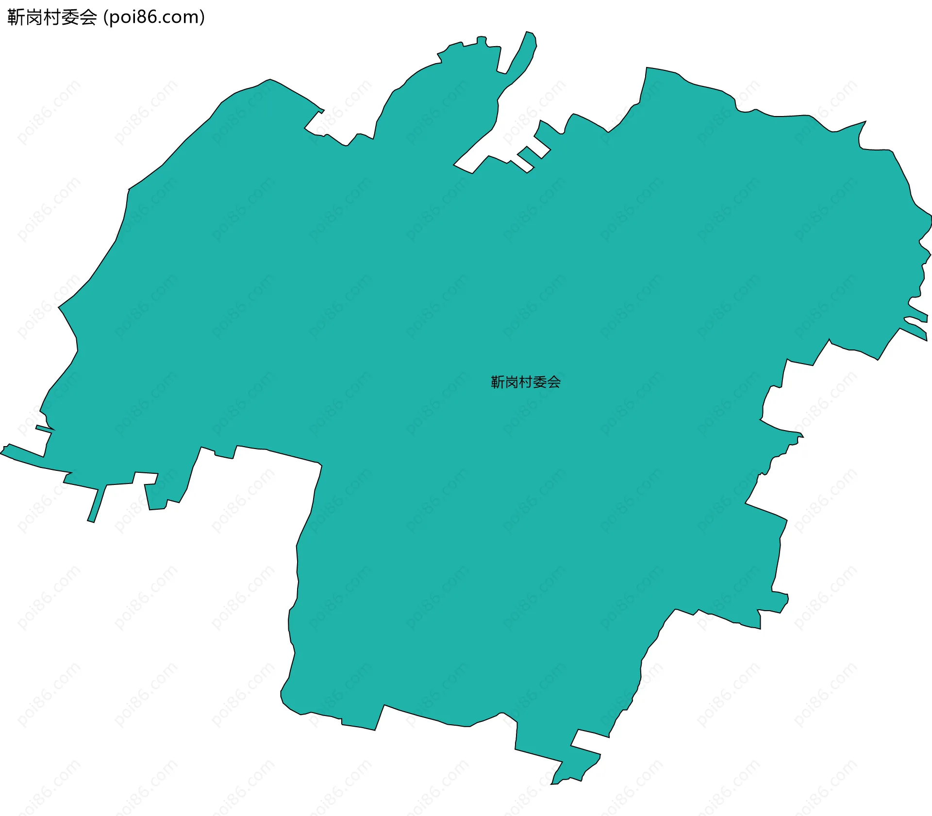 靳岗村委会边界地图