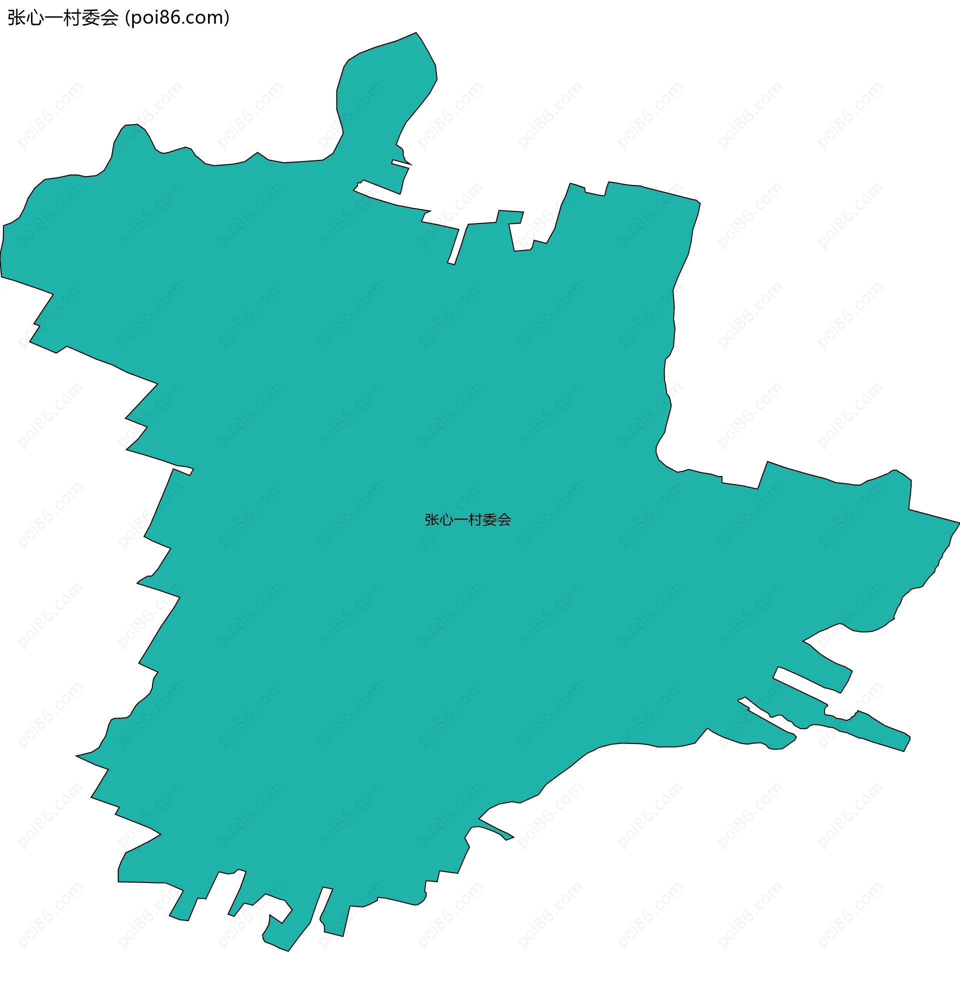 张心一村委会边界地图