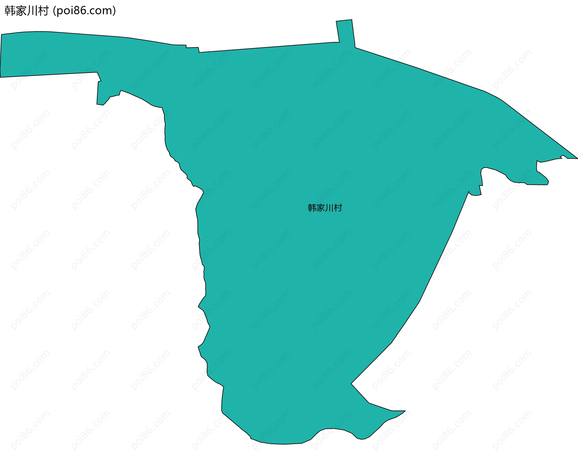 韩家川村边界地图