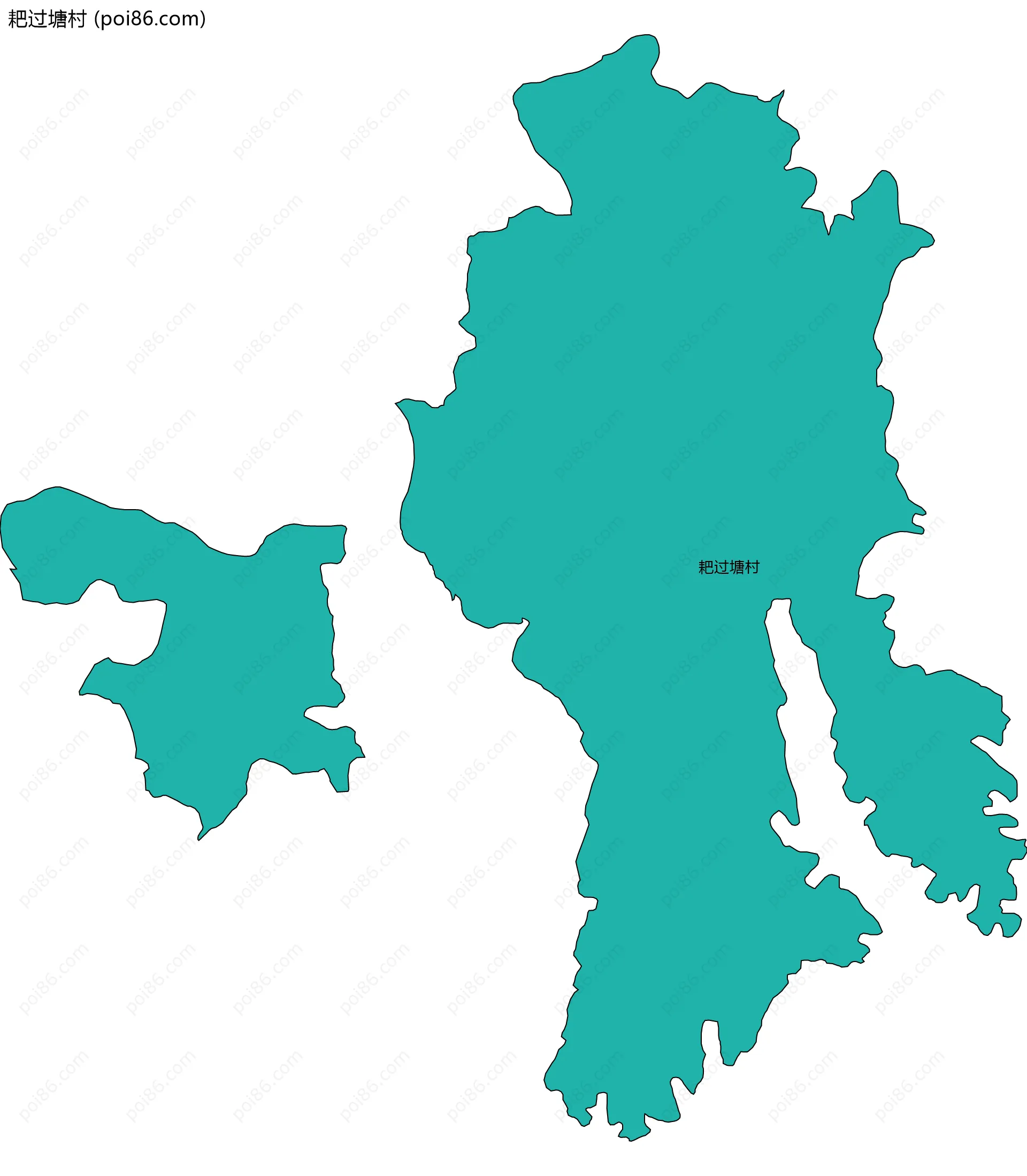 耙过塘村边界地图