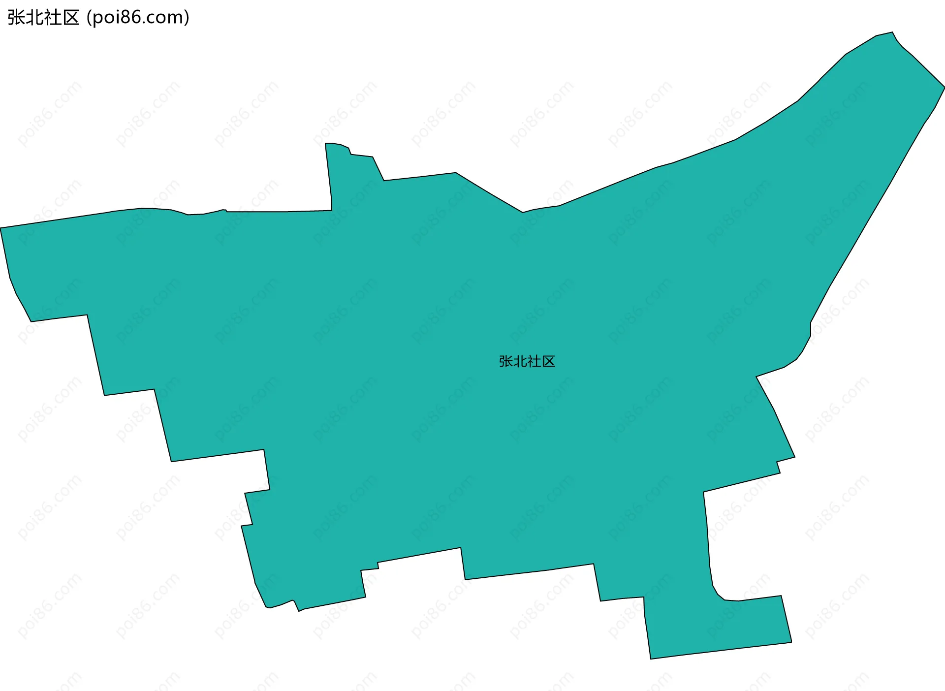 张北社区边界地图