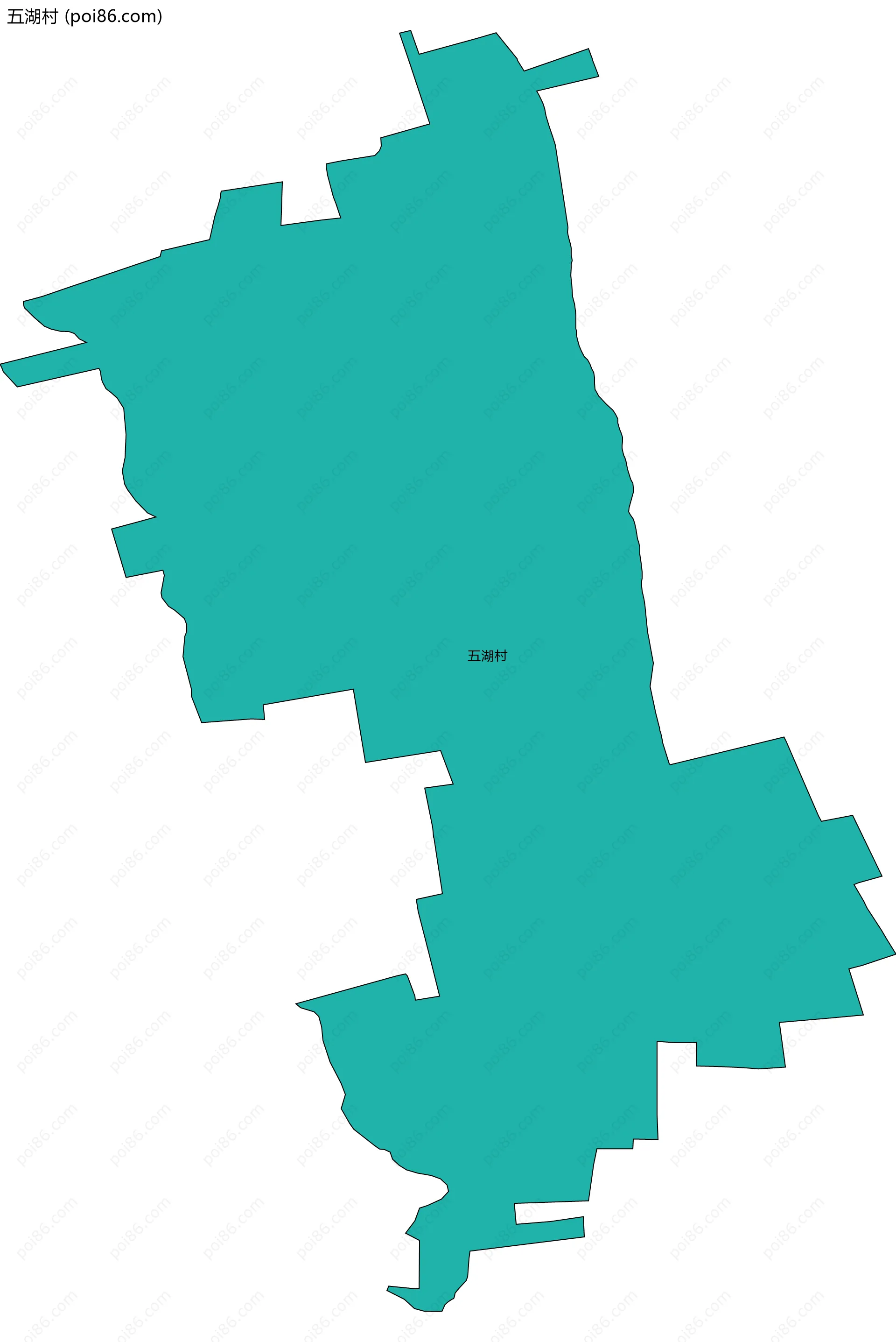 五湖村边界地图