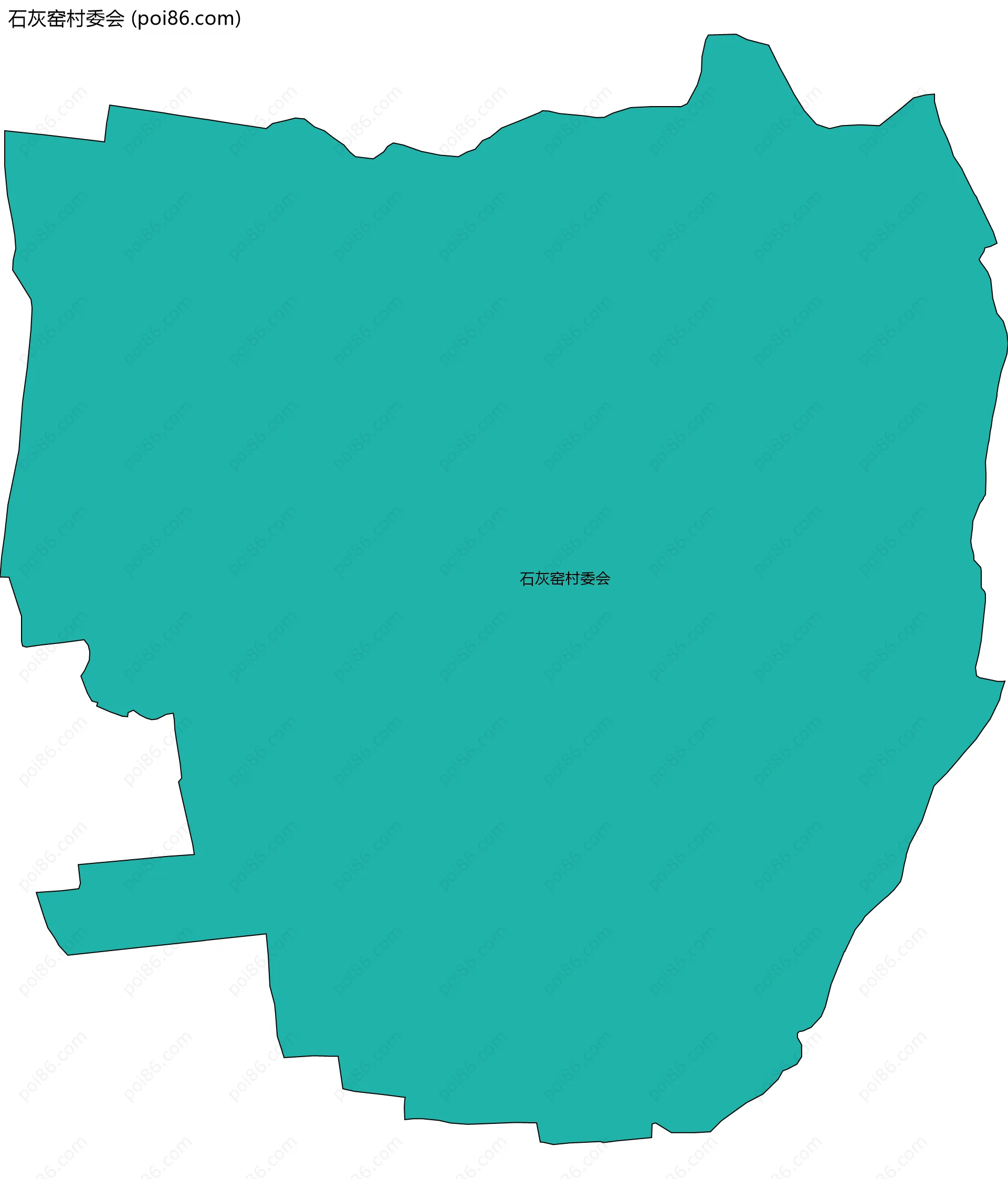 石灰窑村委会边界地图