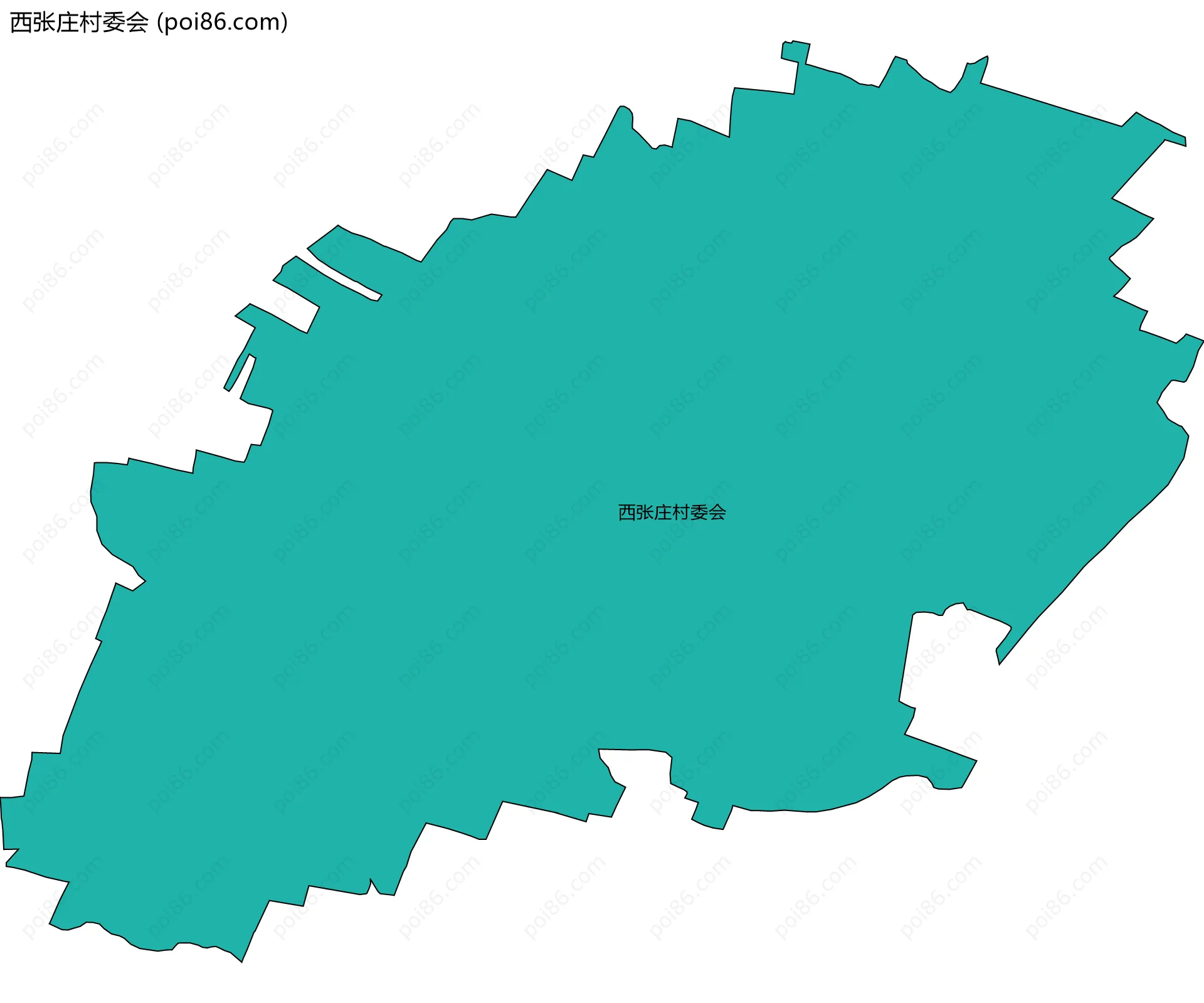 西张庄村委会边界地图