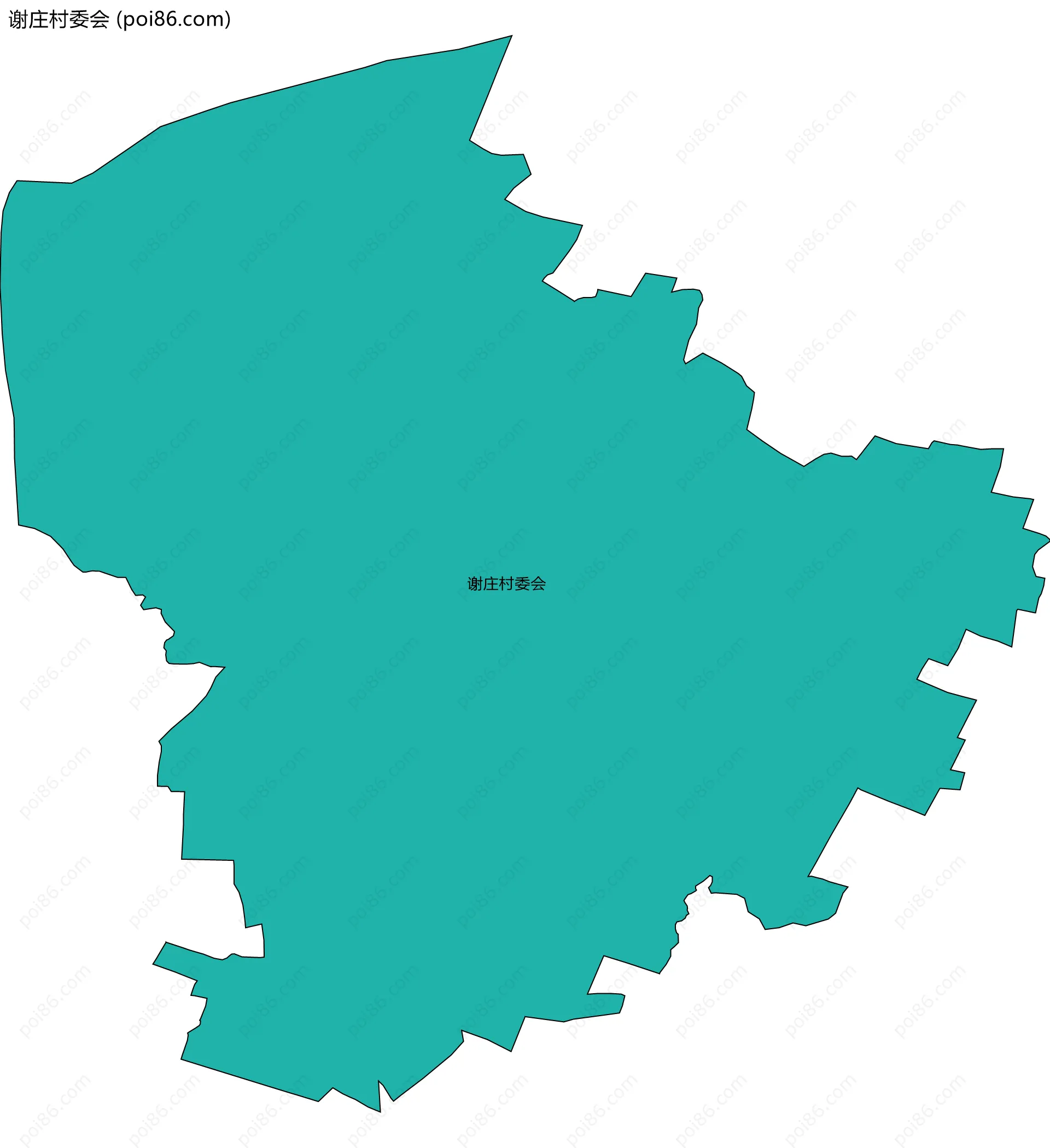 谢庄村委会边界地图