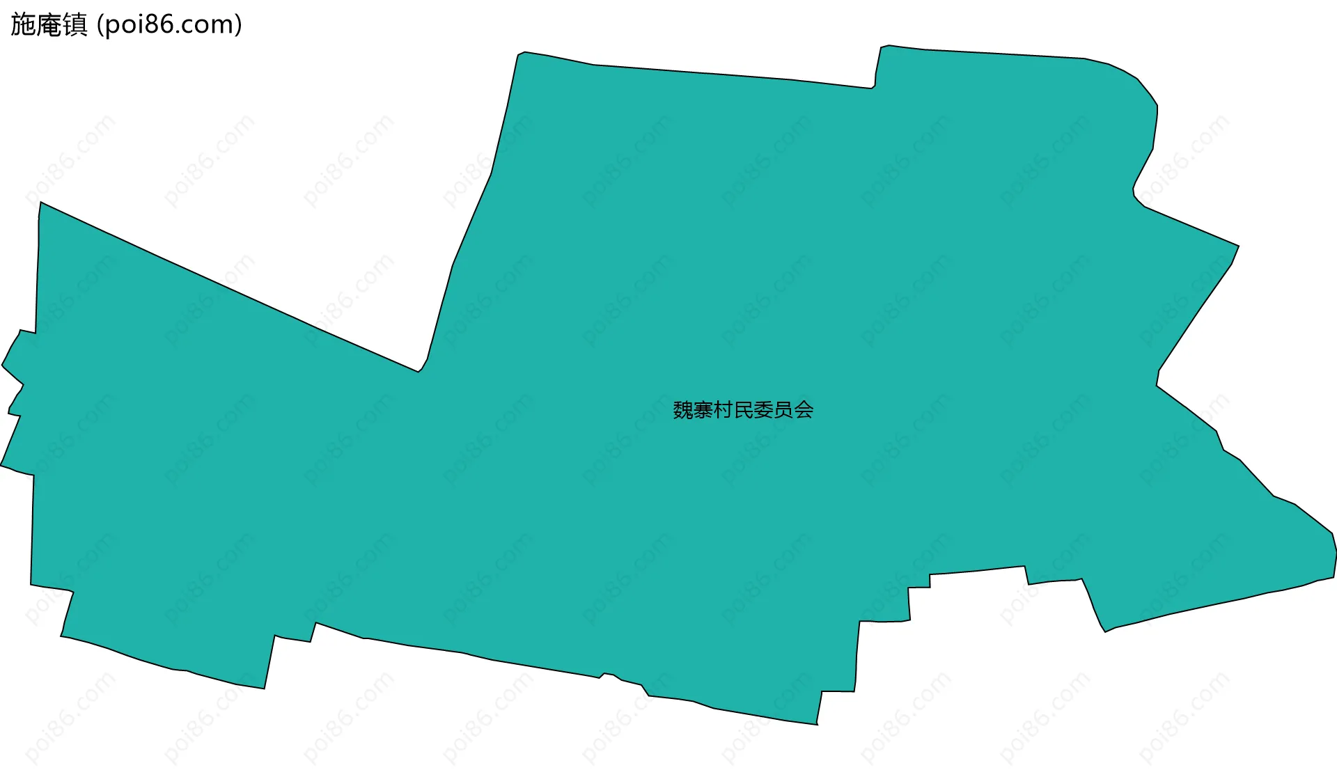 施庵镇边界地图(五级行政区划)