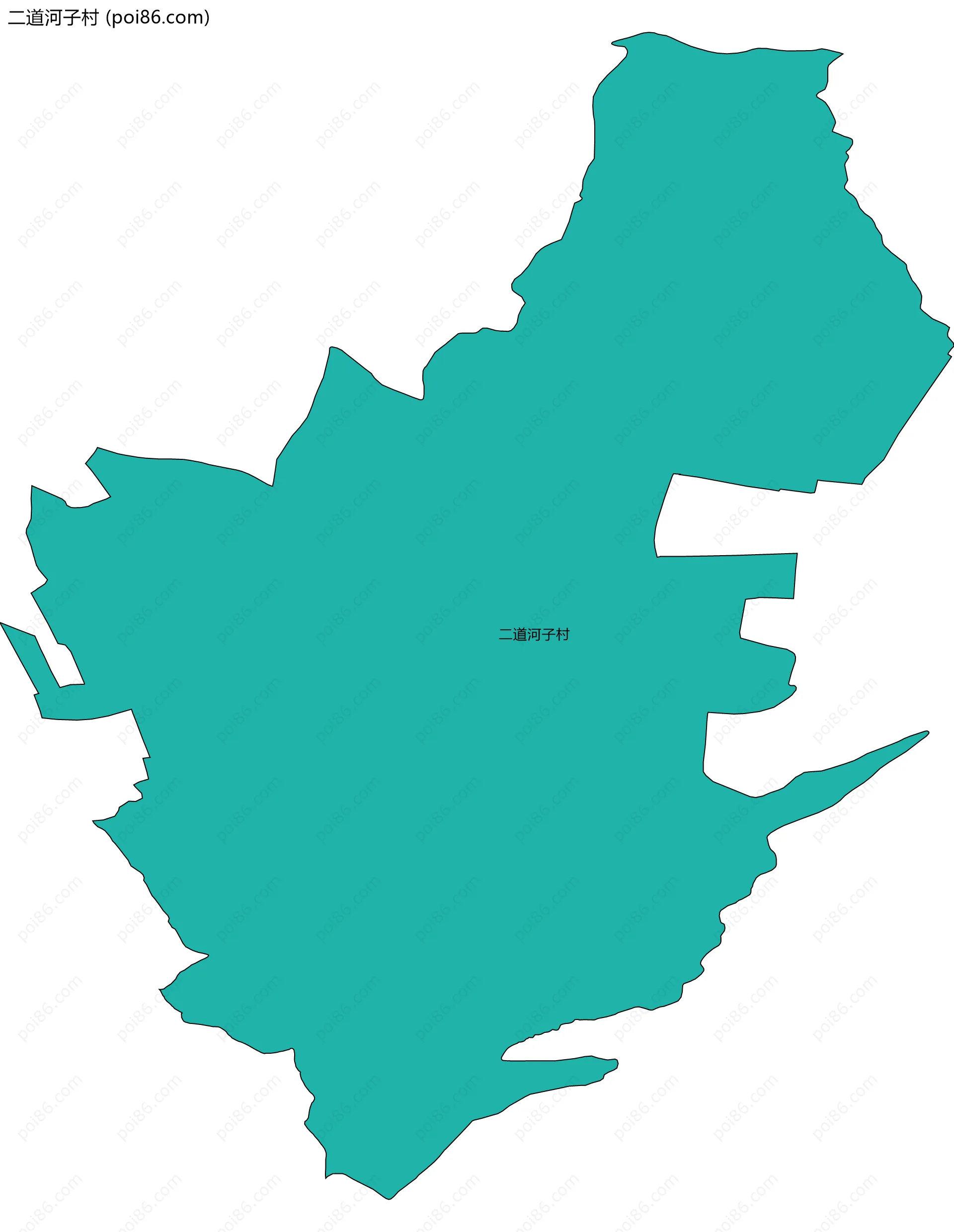 二道河子村边界地图