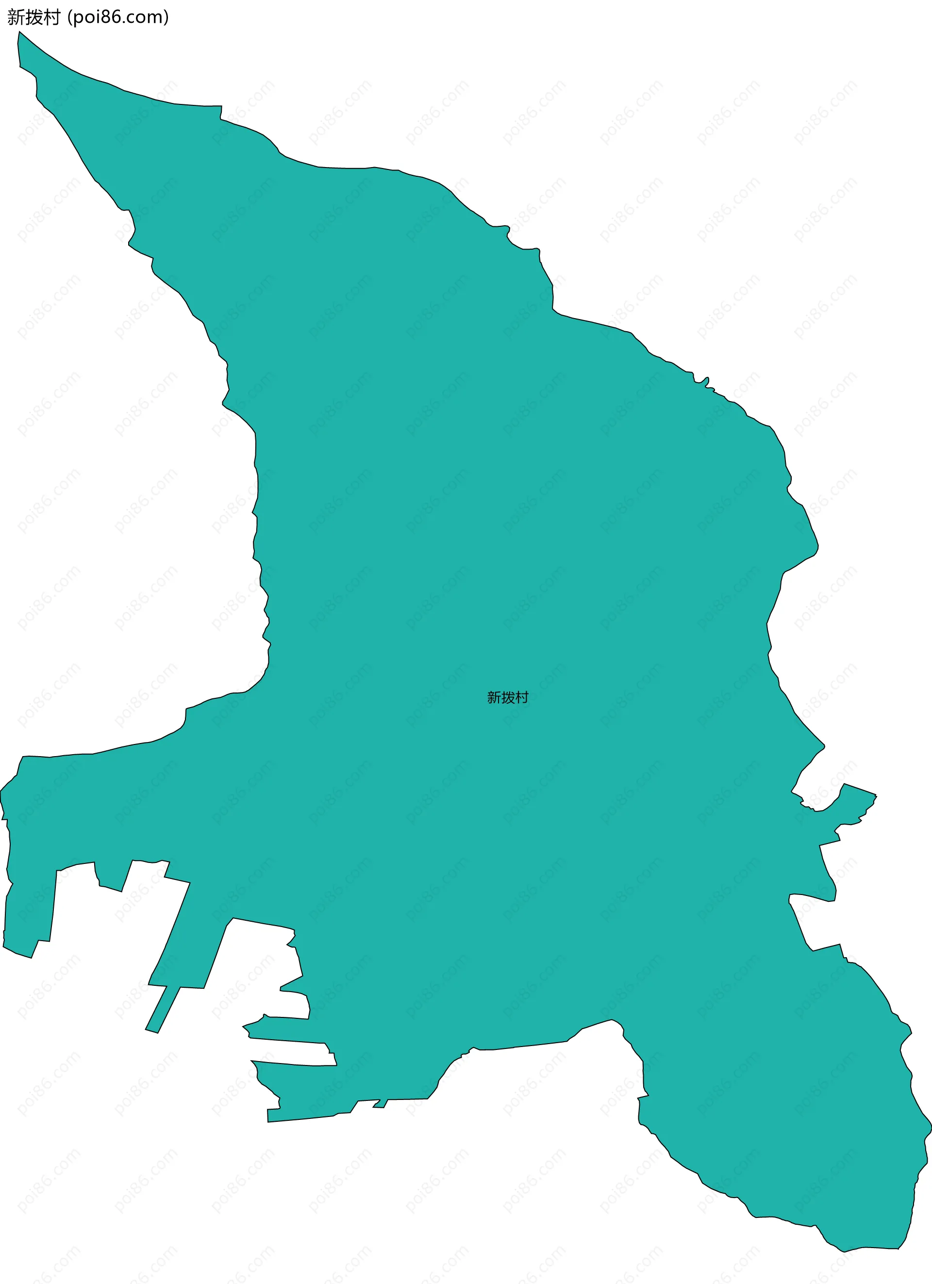 新拨村边界地图