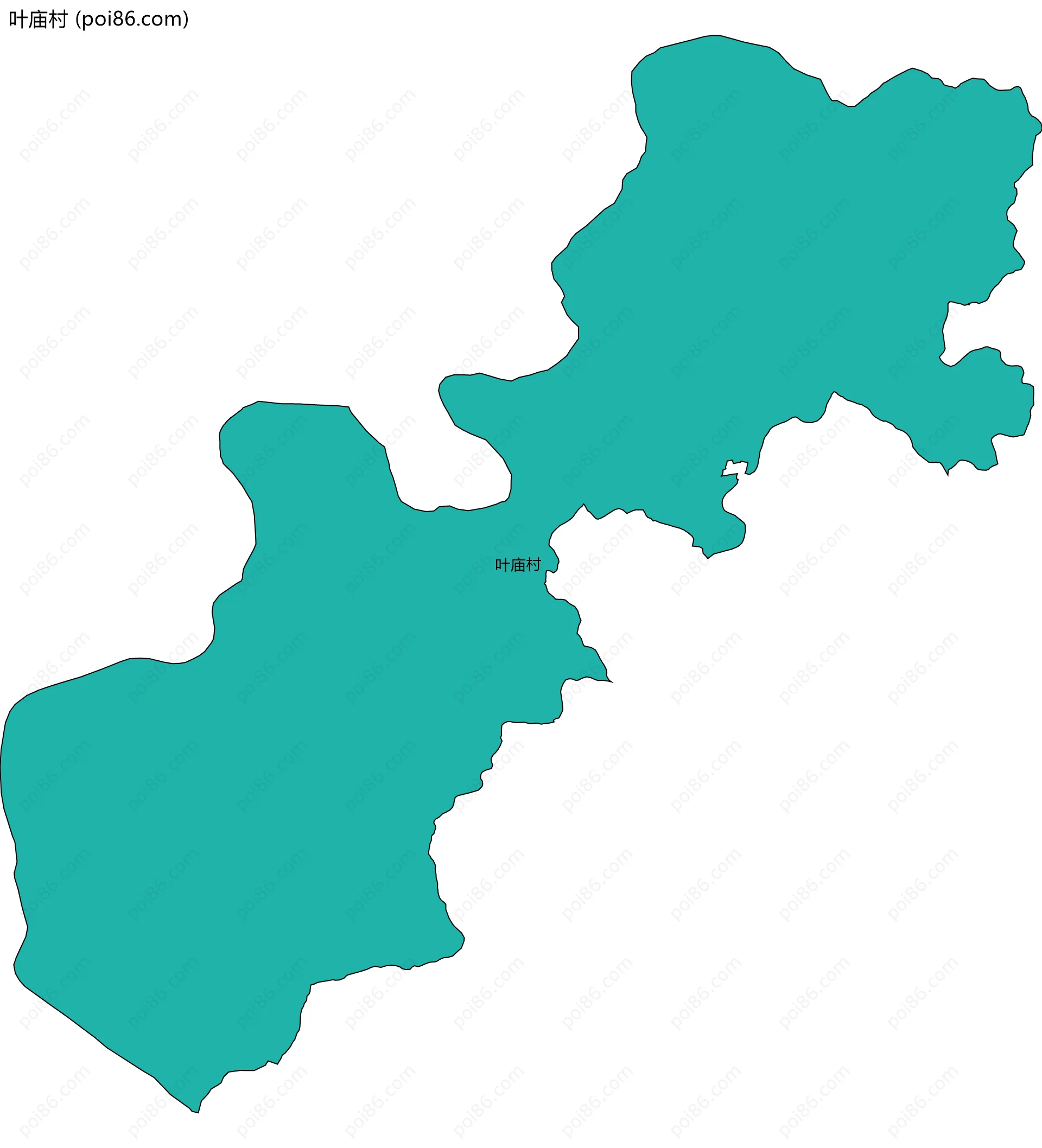 叶庙村边界地图