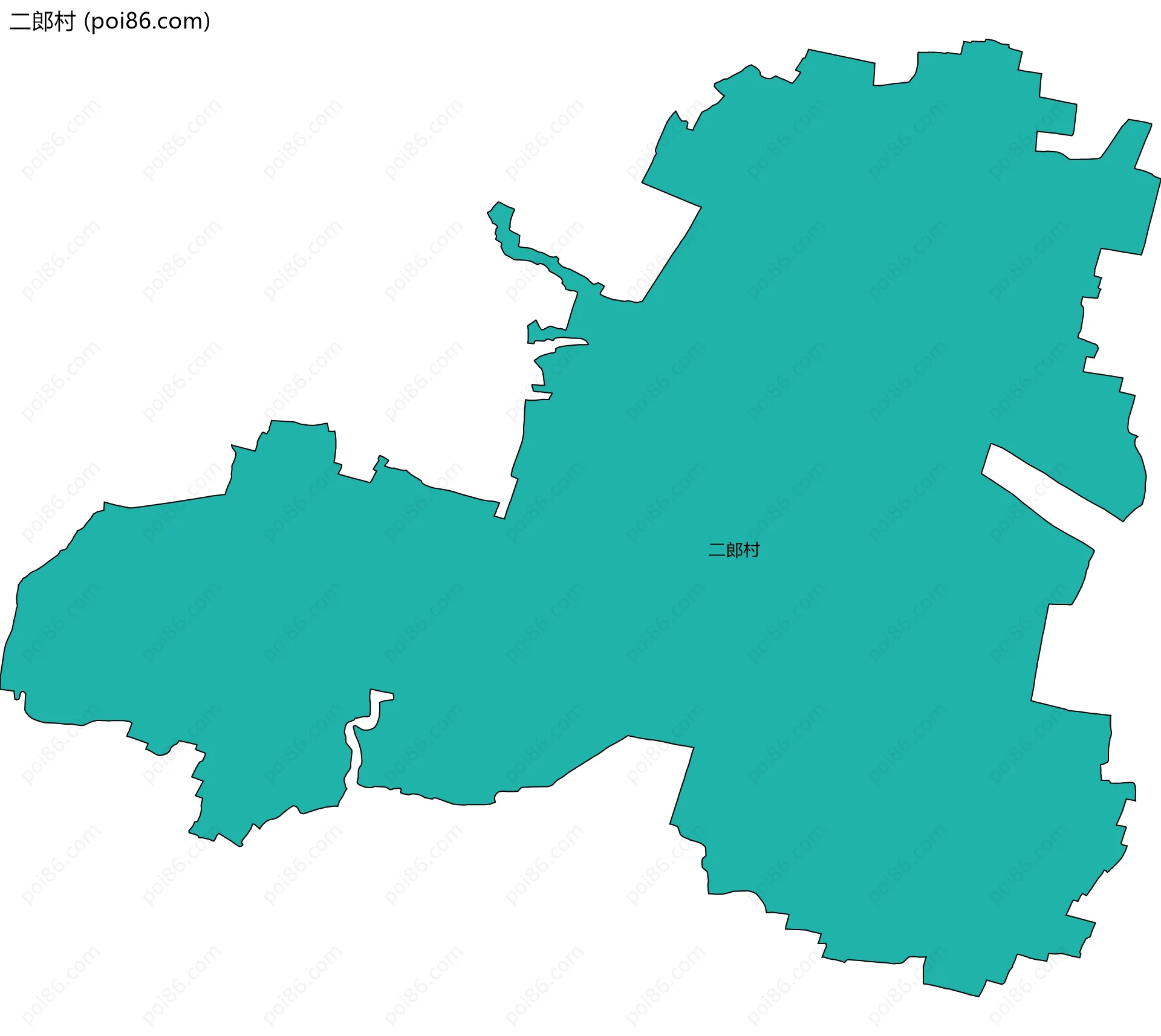 二郎村边界地图