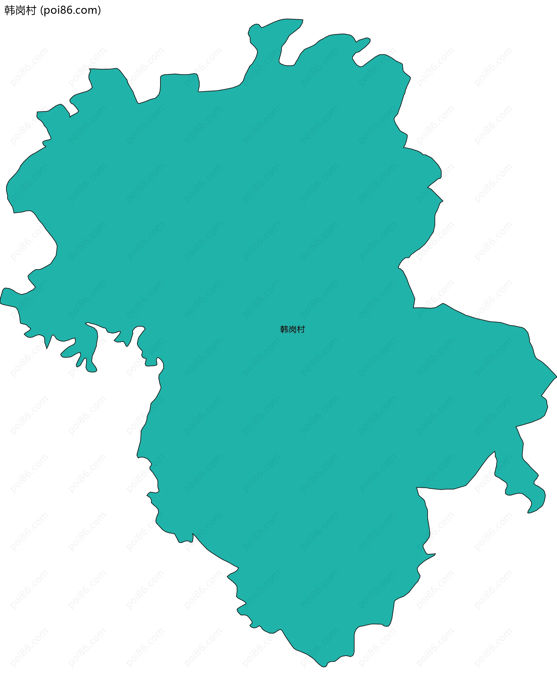 韩岗村边界地图