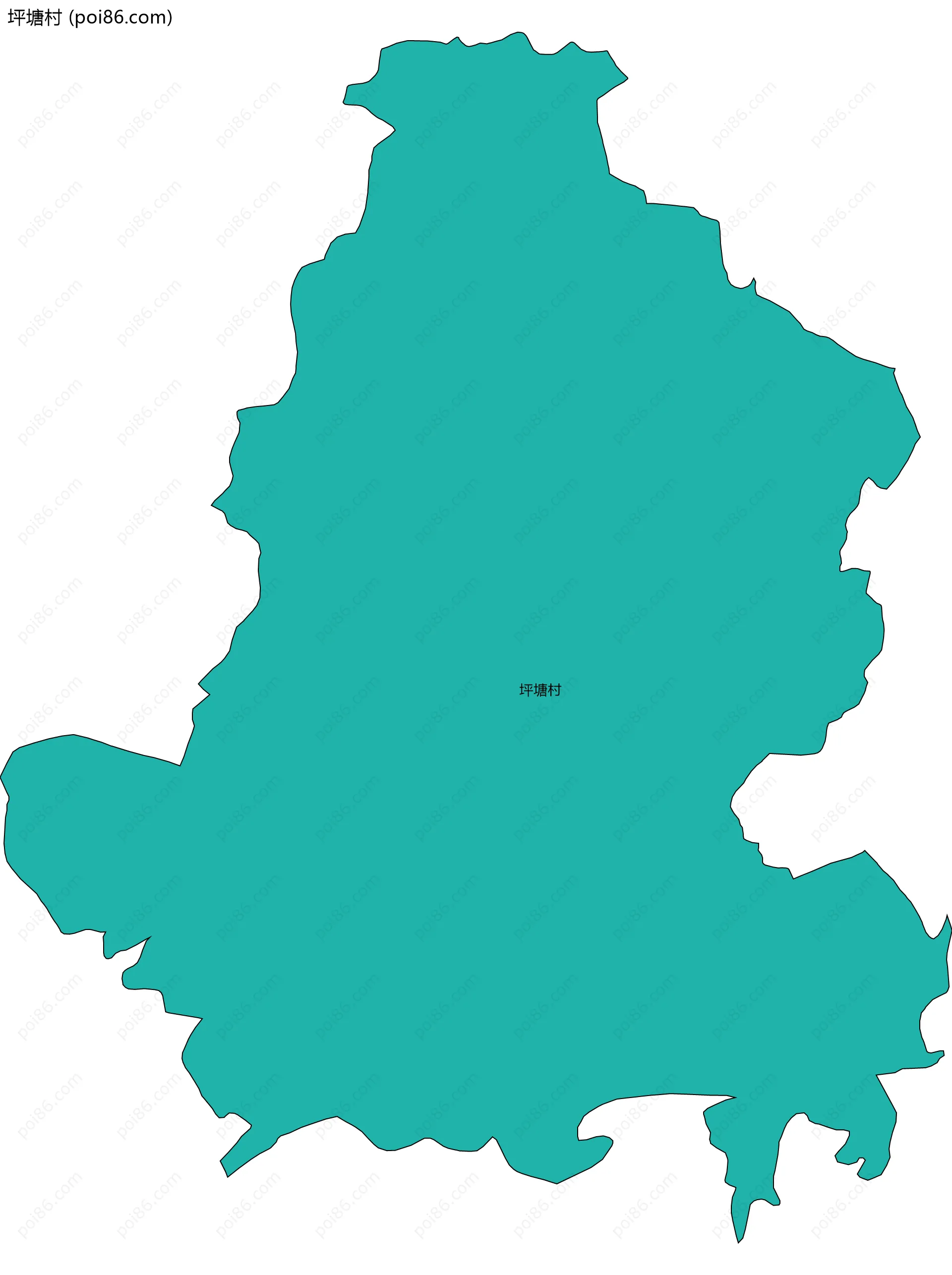 坪塘村边界地图