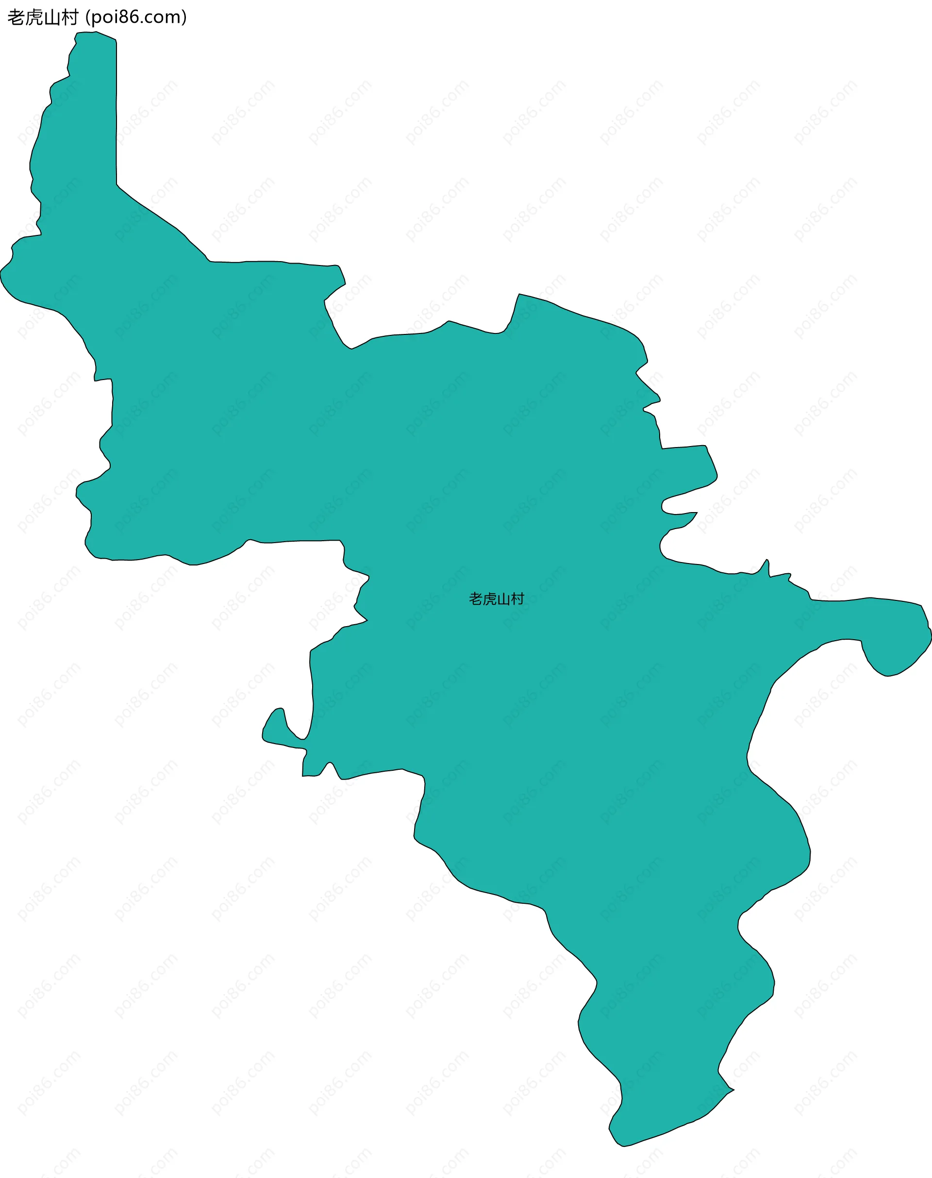 老虎山村边界地图