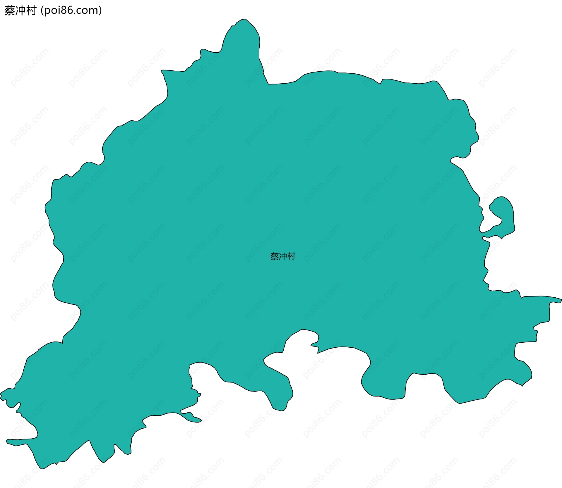 蔡冲村边界地图