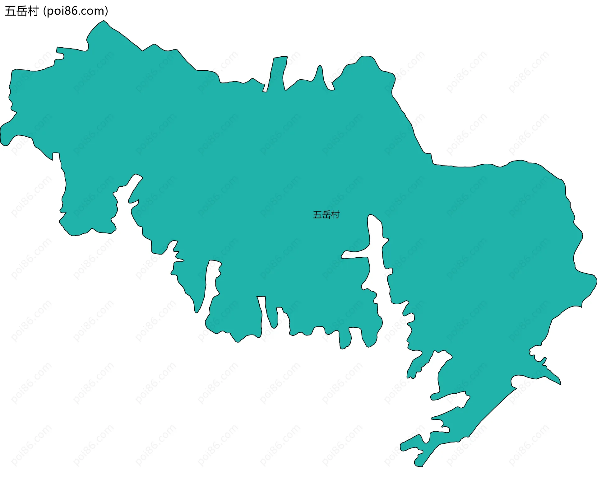 五岳村边界地图