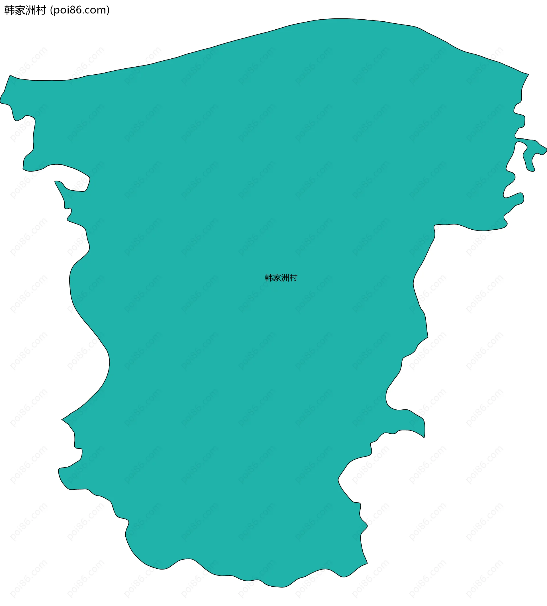 韩家洲村边界地图