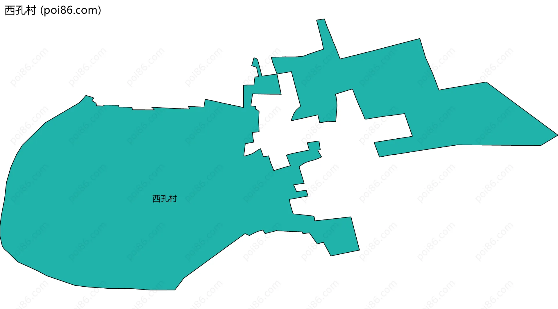 西孔村边界地图