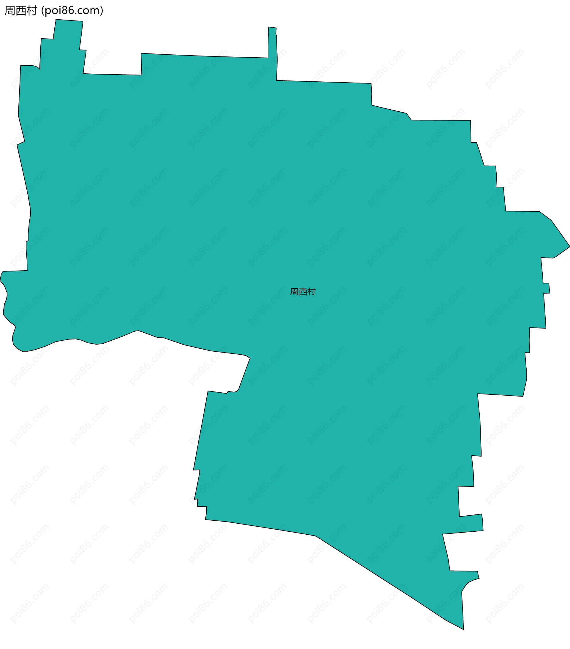 周西村边界地图