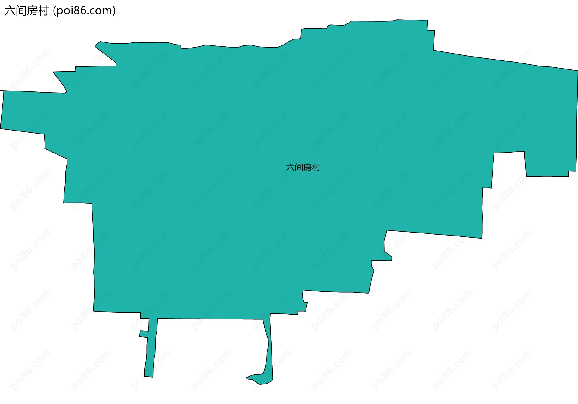 六间房村边界地图