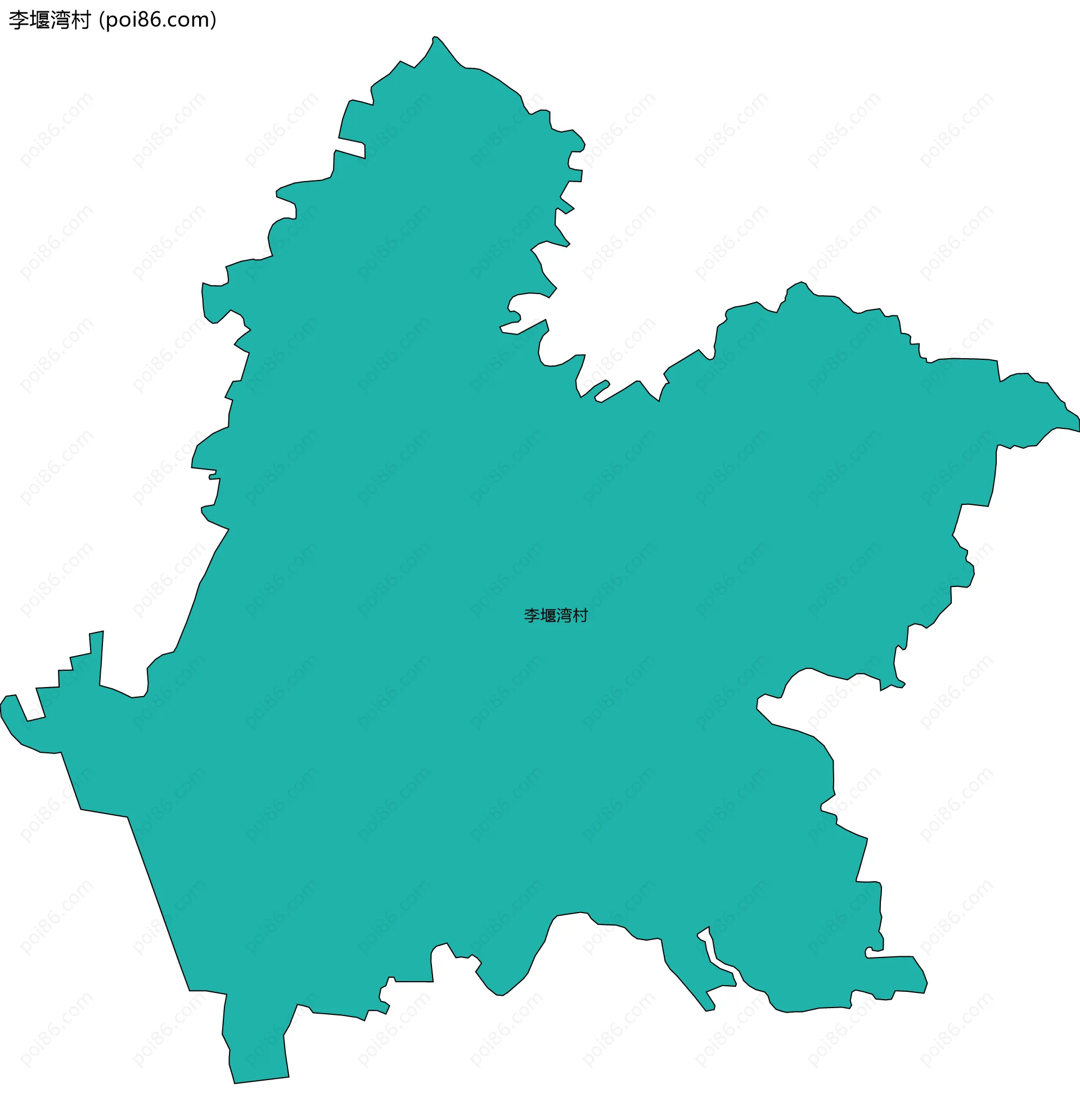 李堰湾村边界地图